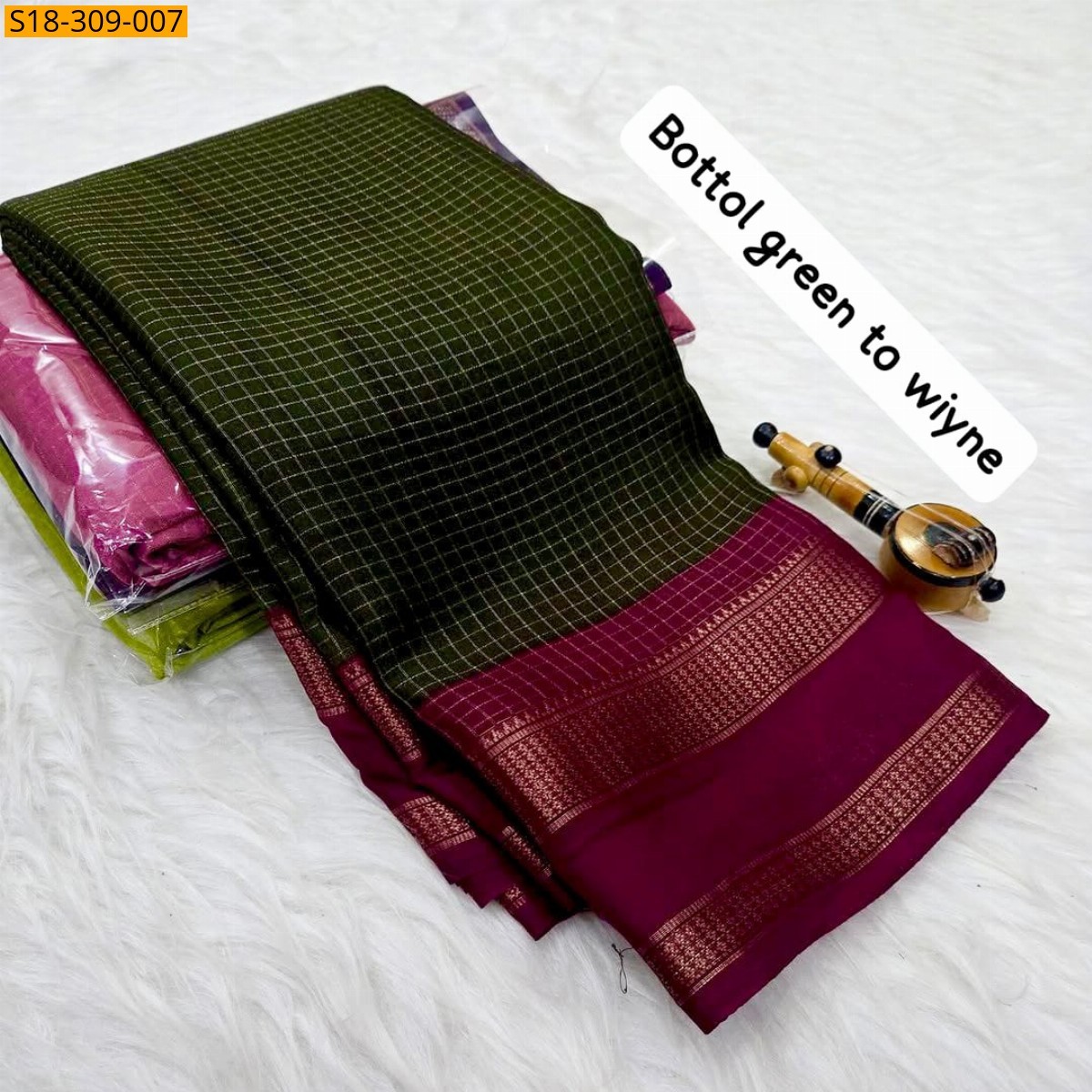 Green Fancy Mysore warm silk sarees