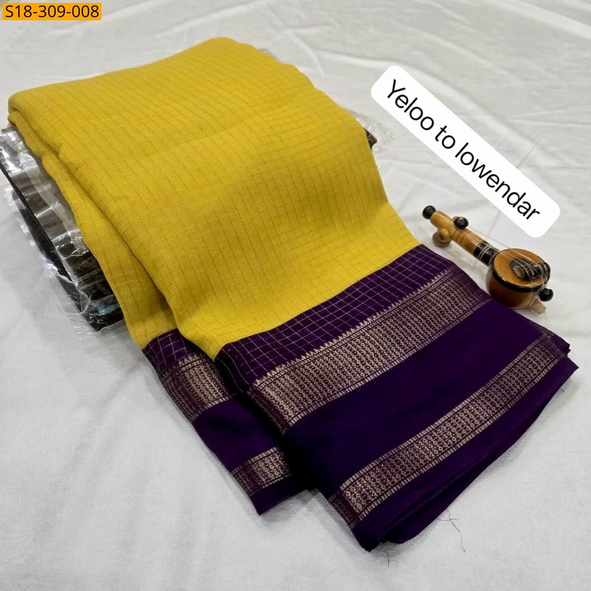 Yellow Fancy Mysore warm silk sarees