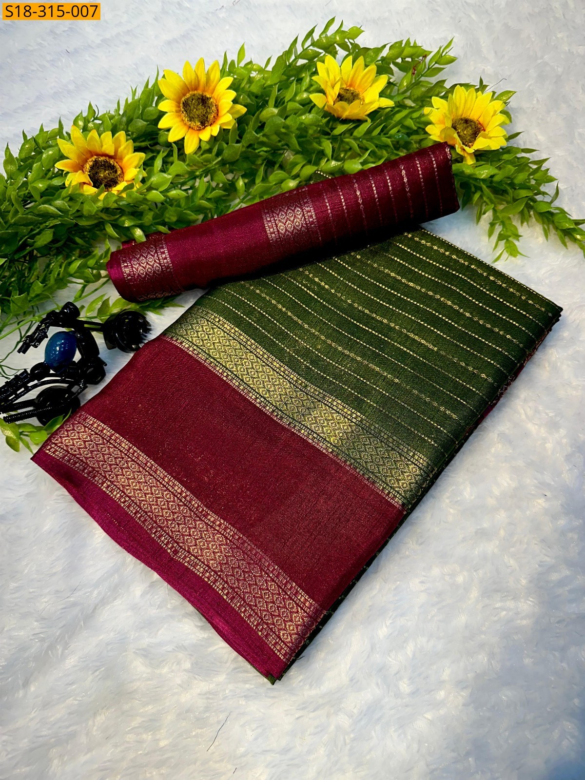 Green Fancy mysore silk saree