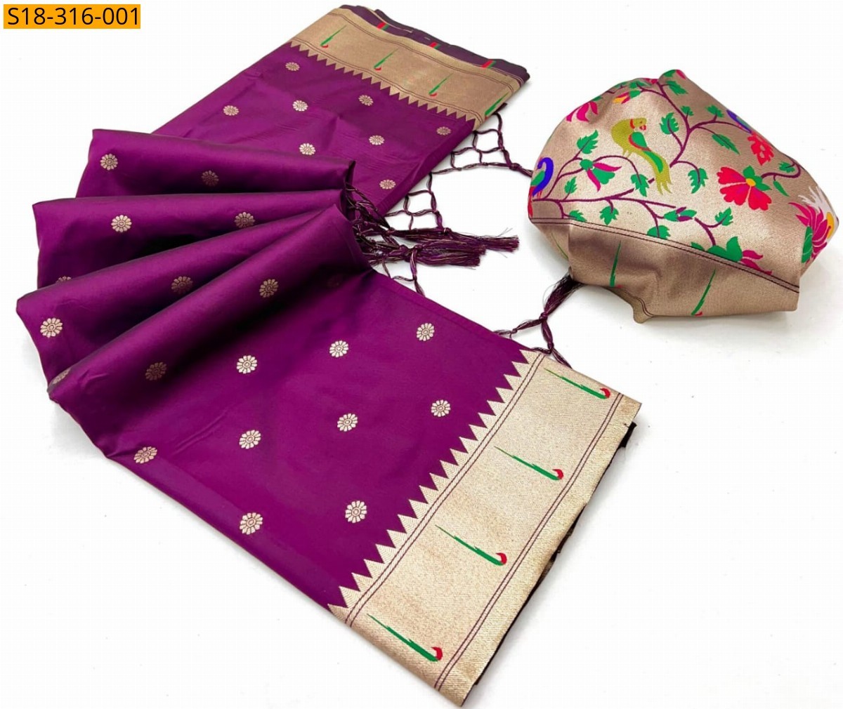 Purple Soft Paithani sarees