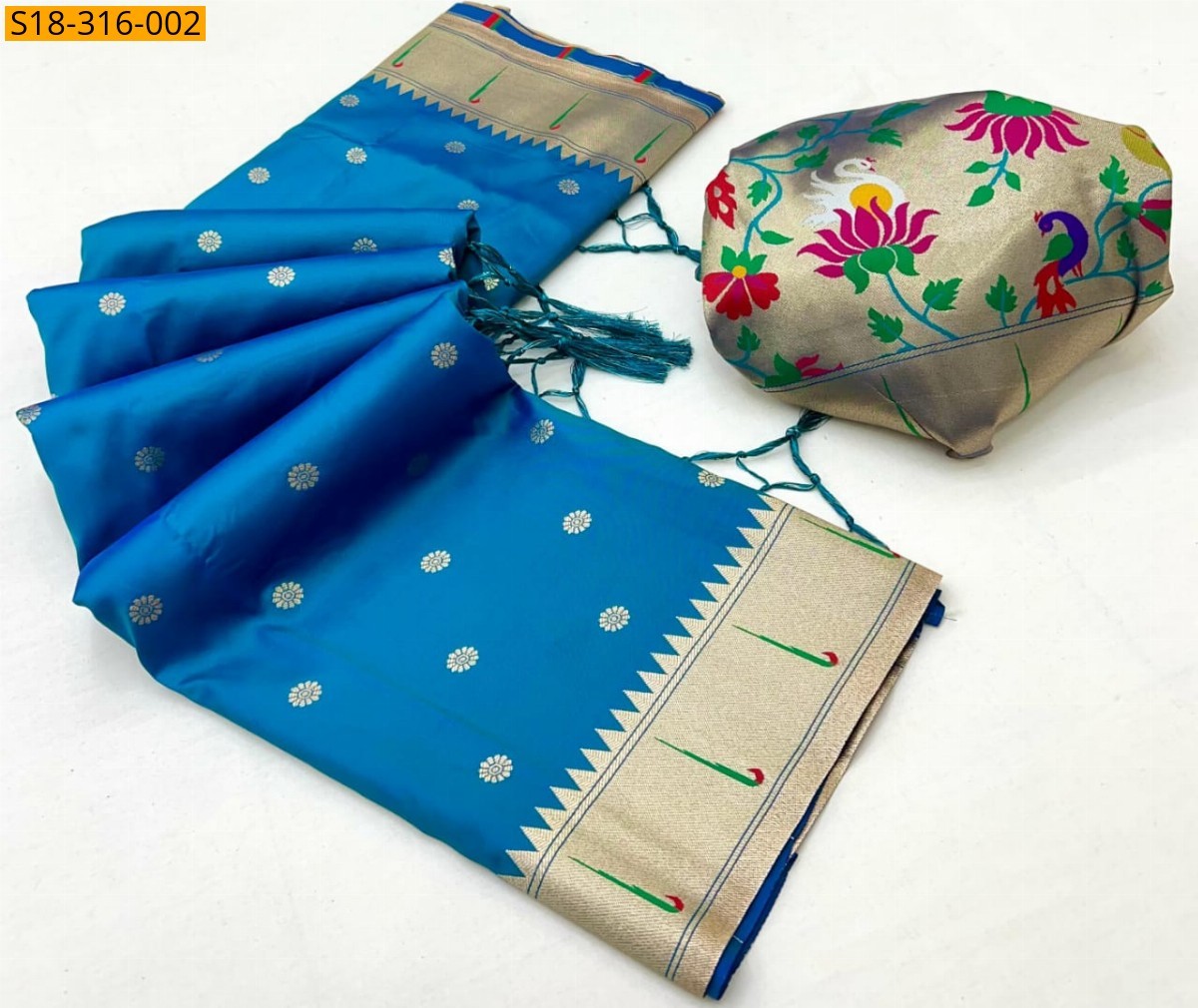 Blue Soft Paithani sarees