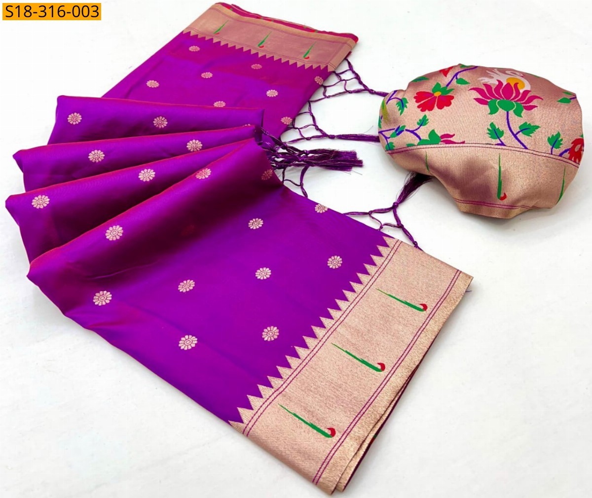 Violet Soft Paithani sarees