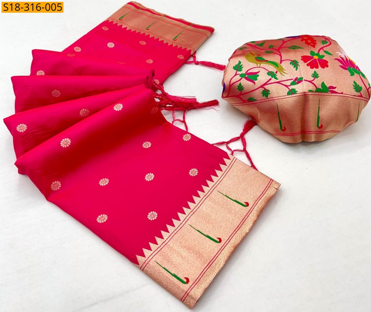Pink Soft Paithani sarees