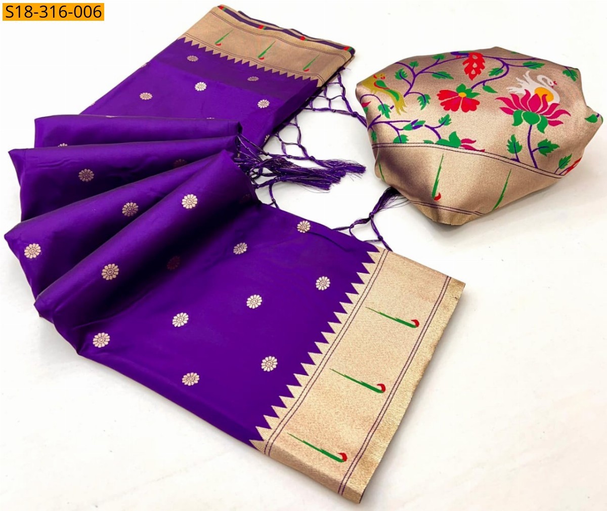 Violet Soft Paithani sarees