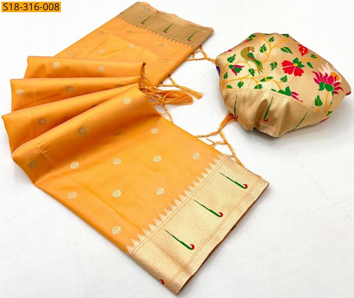 Yellow Soft Paithani sarees