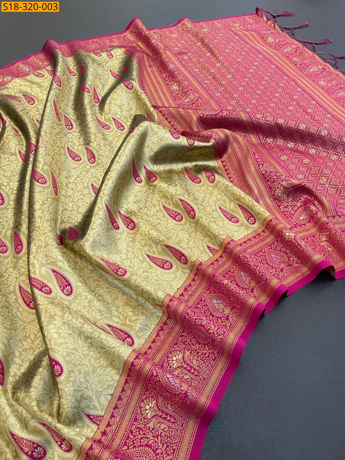 Pink Fancy Banarasi Tissue silk saree