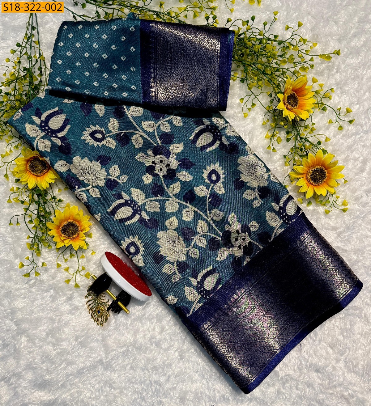 Blue Dola silk saree