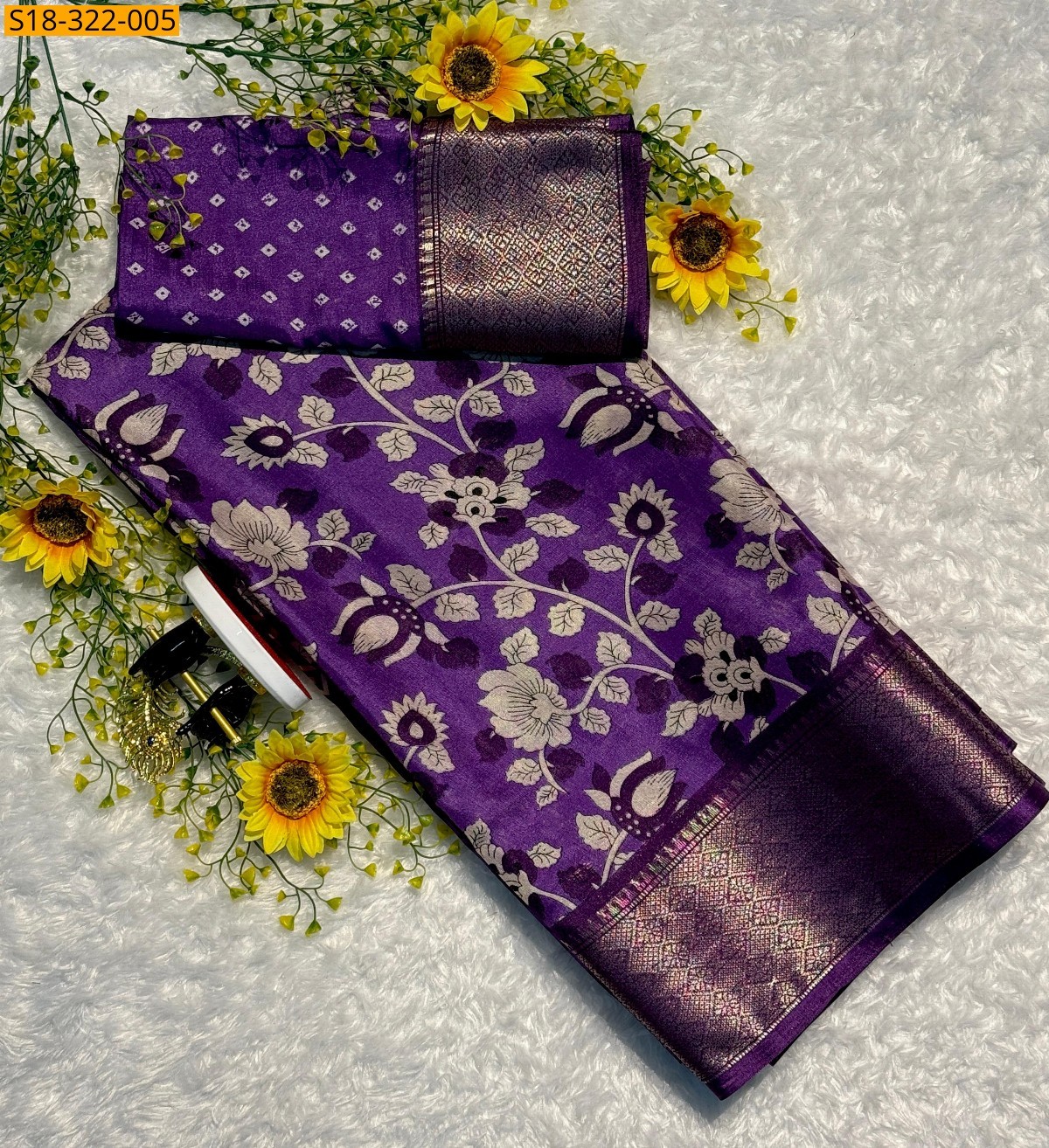 Violet Dola silk saree