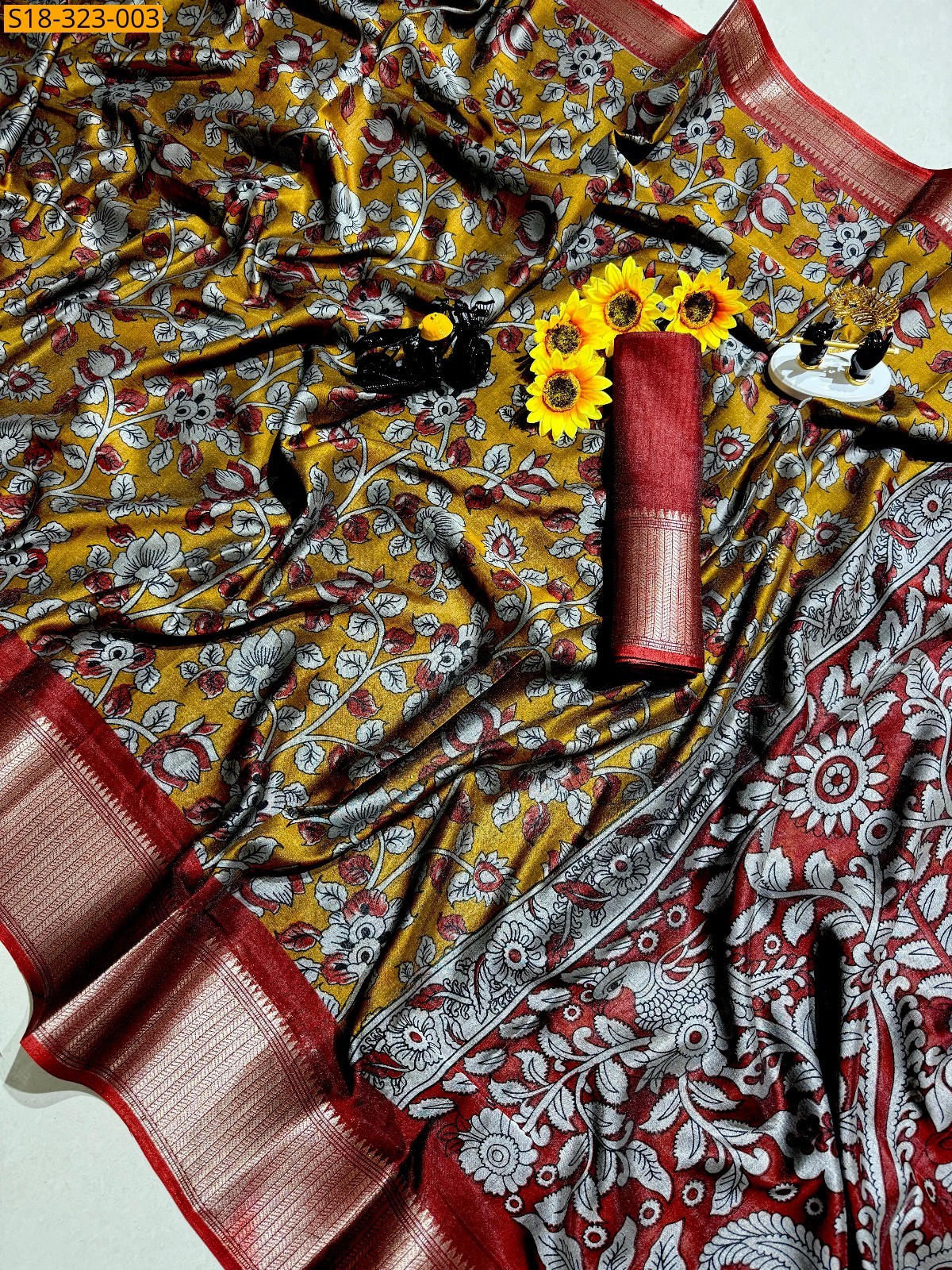 Mustard Fancy mangalagiri dola silk saree
