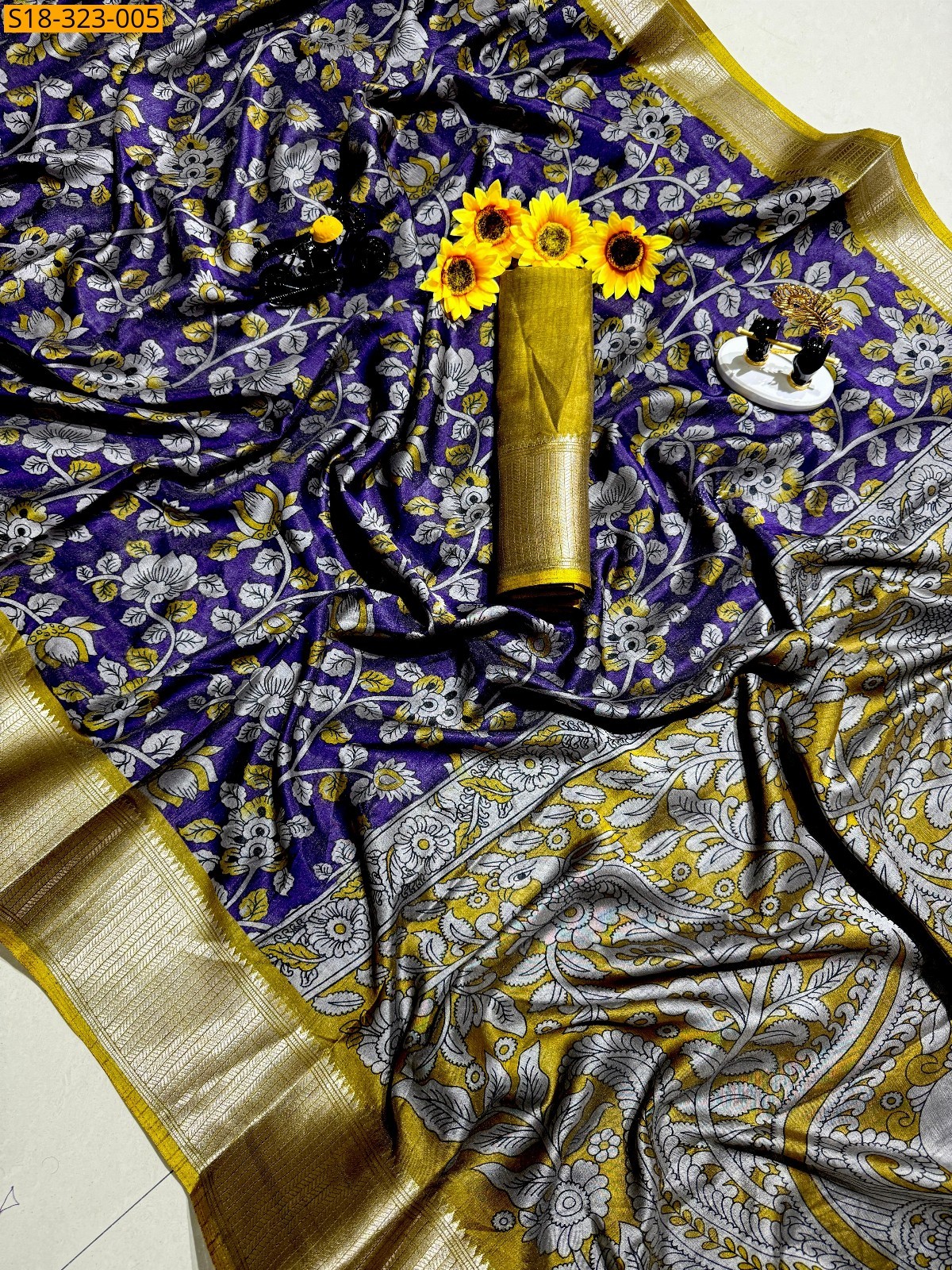 Violet Fancy mangalagiri dola silk saree