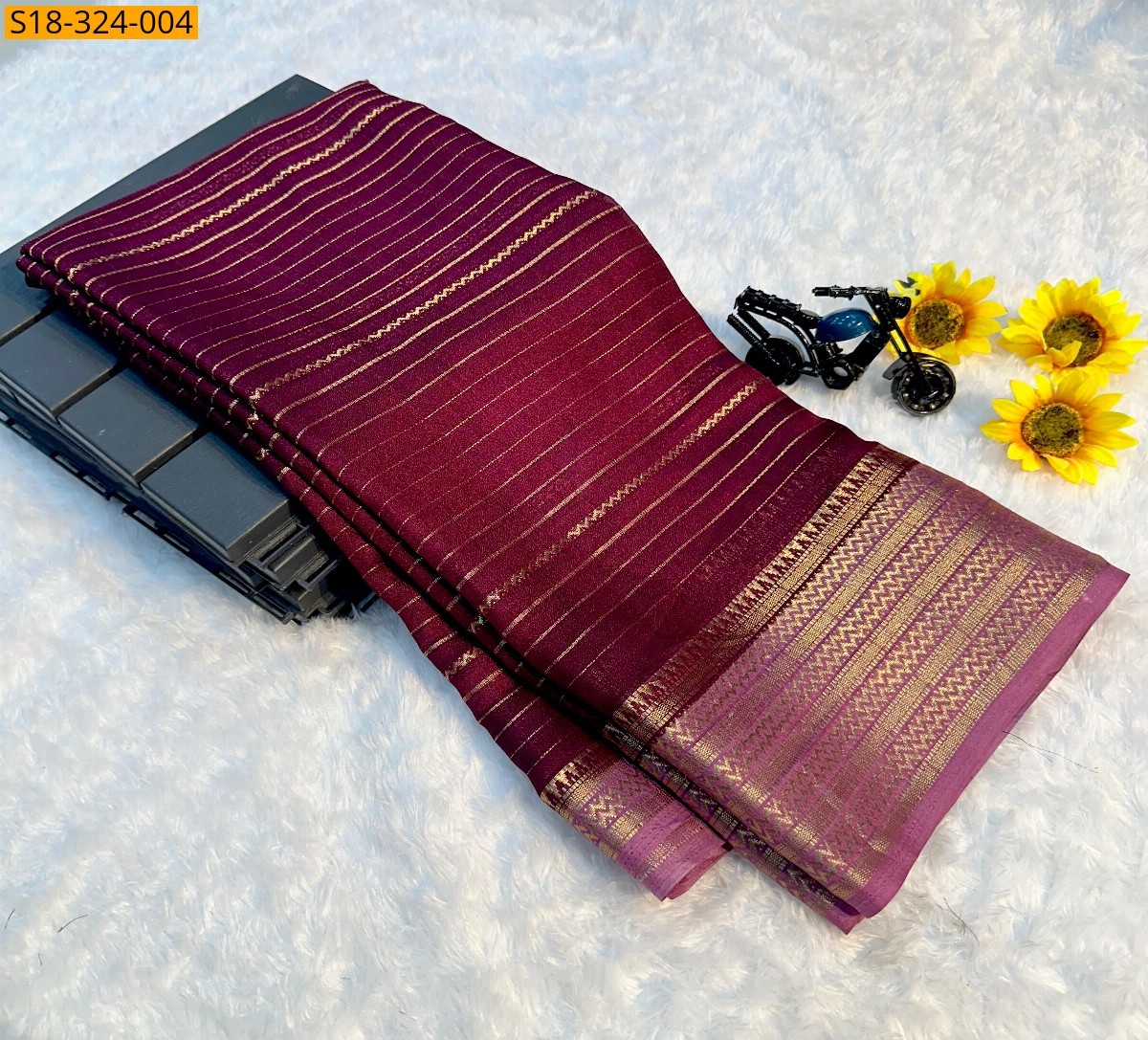 Maroon Fancy mysore silk saree