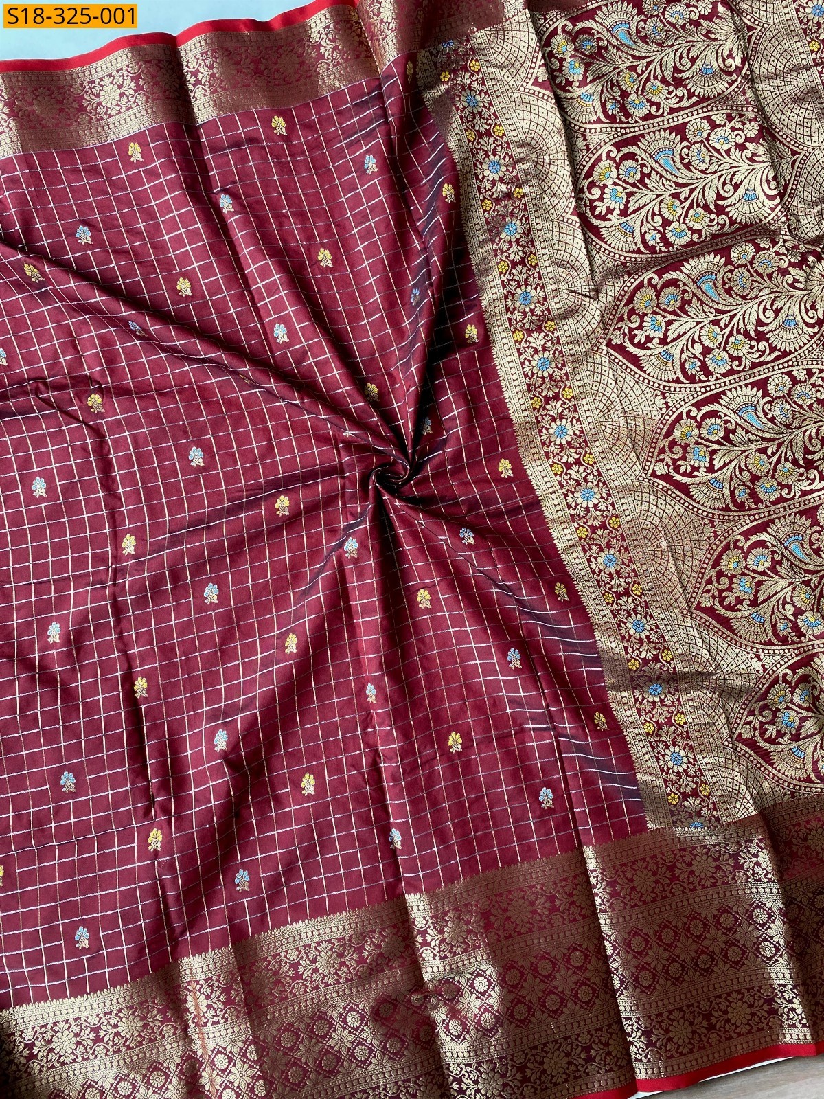 Maroon Fancy handloom saree