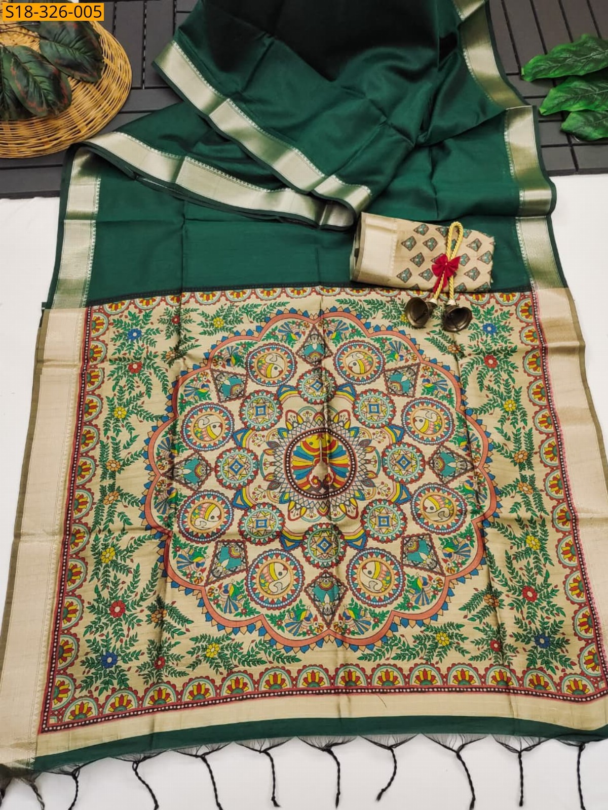 Green Fancy raw silk saree