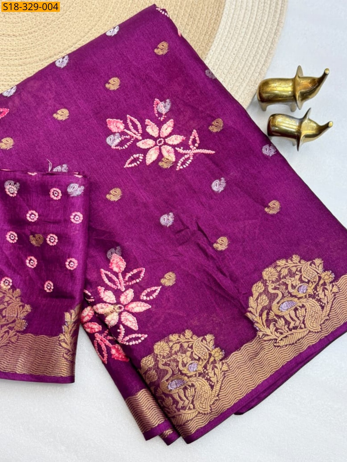 Magenta Fancy Dola Silk Saree