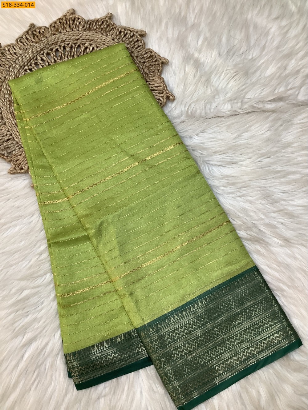 Green Fancy mysore silk saree Green Fancy mysore silk saree