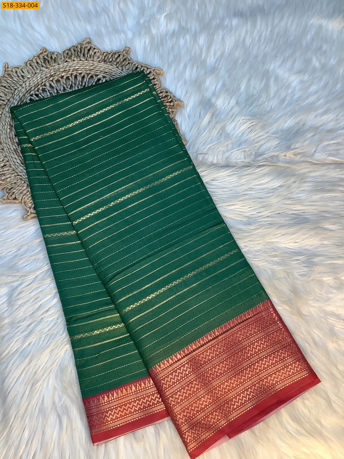 Green Fancy mysore warm silk saree