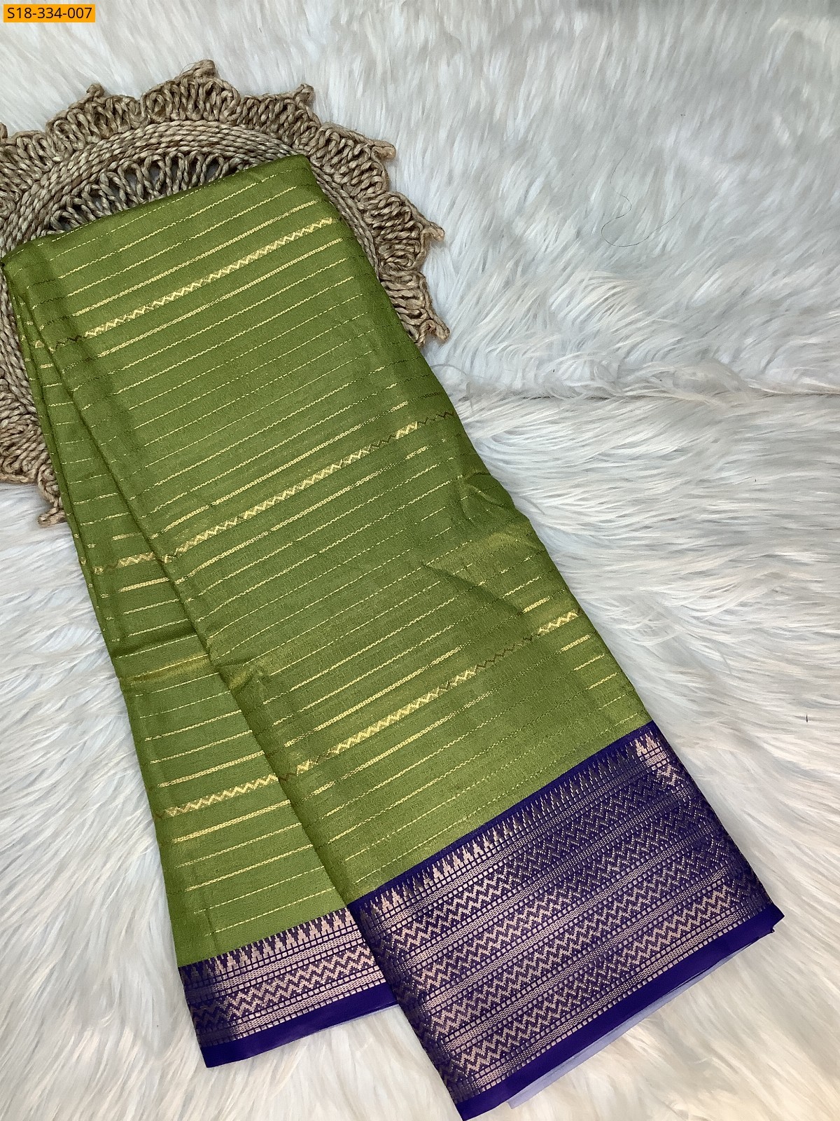 Green Fancy mysore warm silk saree