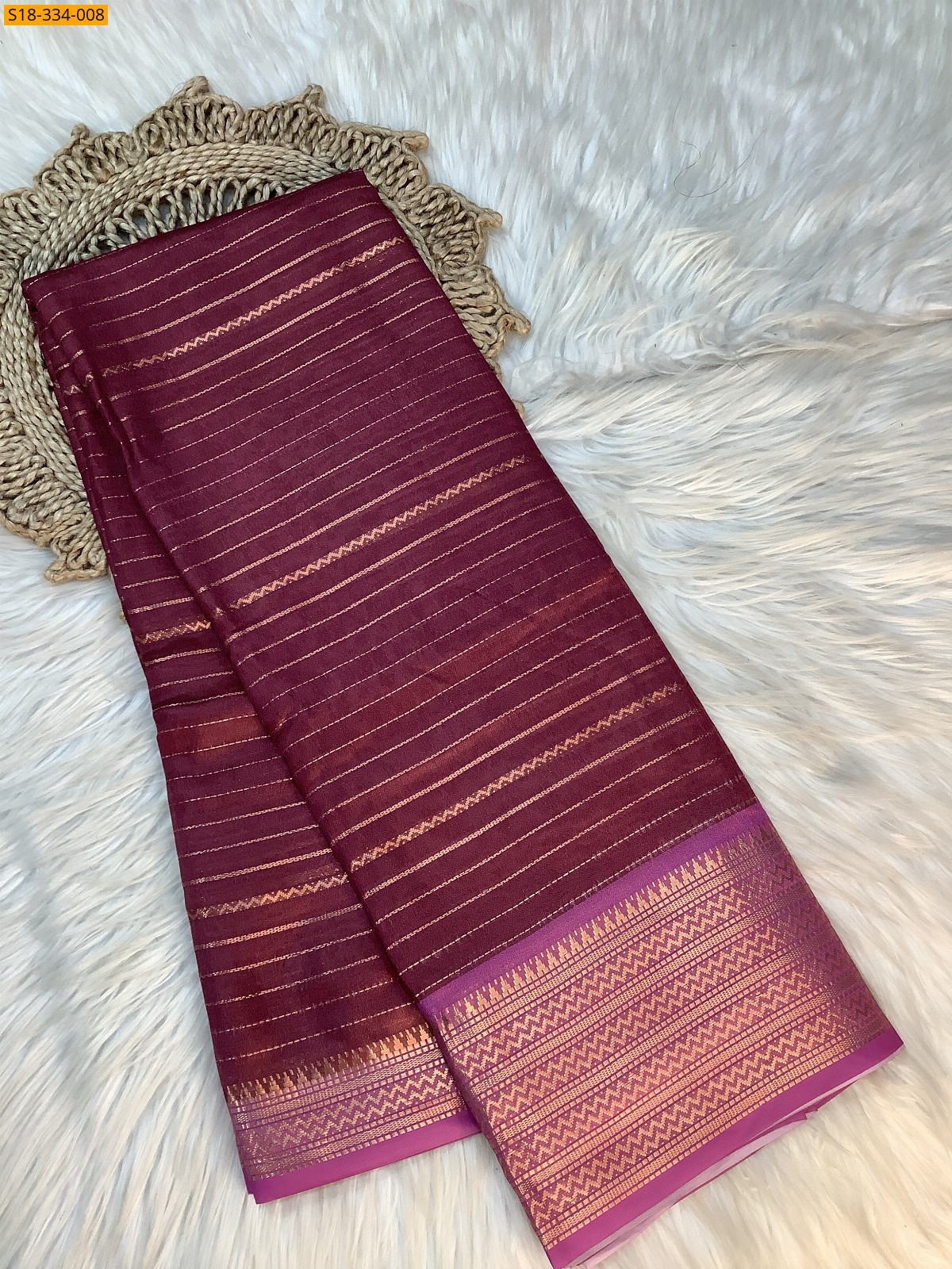 Wine Fancy mysore warm silk saree