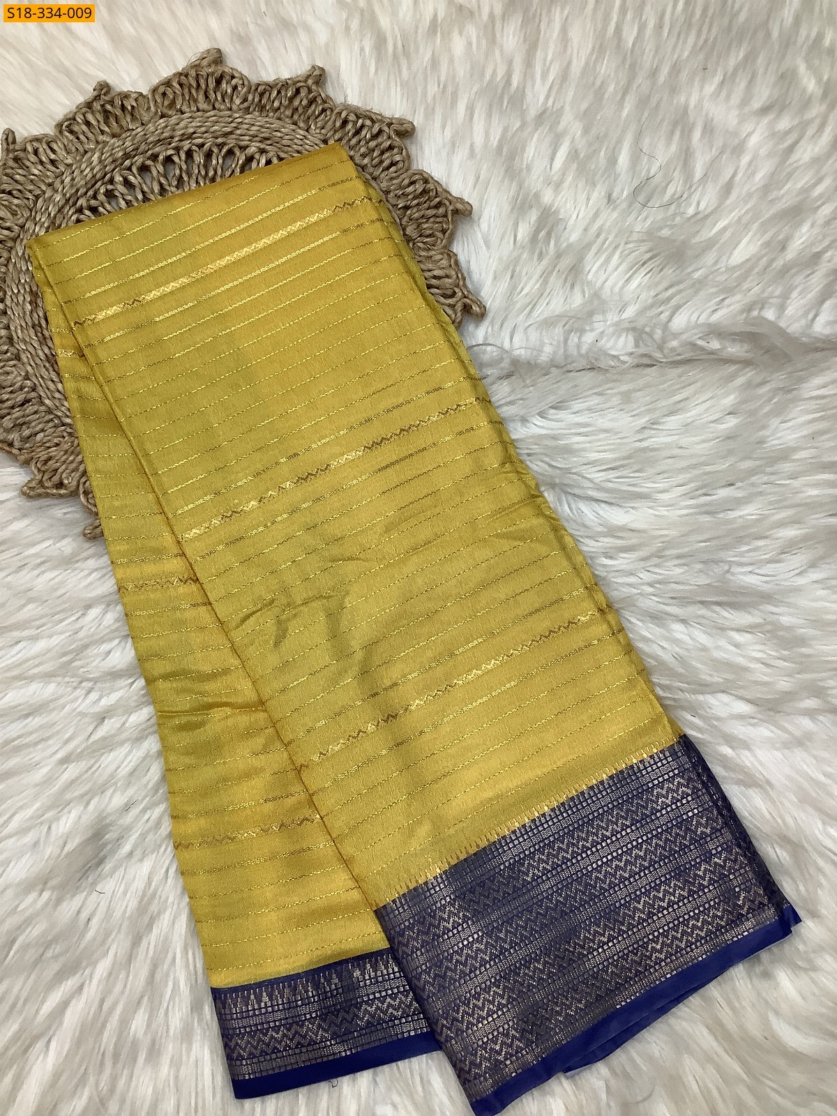 Yellow Fancy mysore warm silk saree