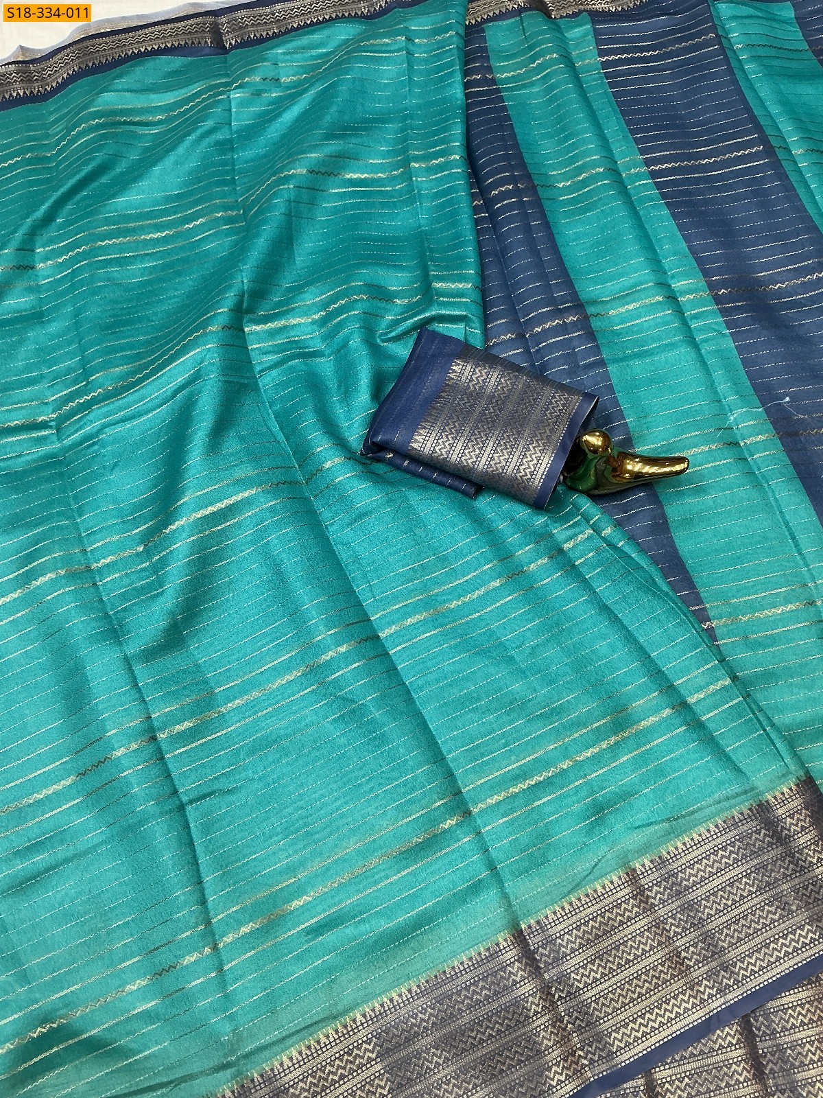 Blue Fancy mysore silk saree