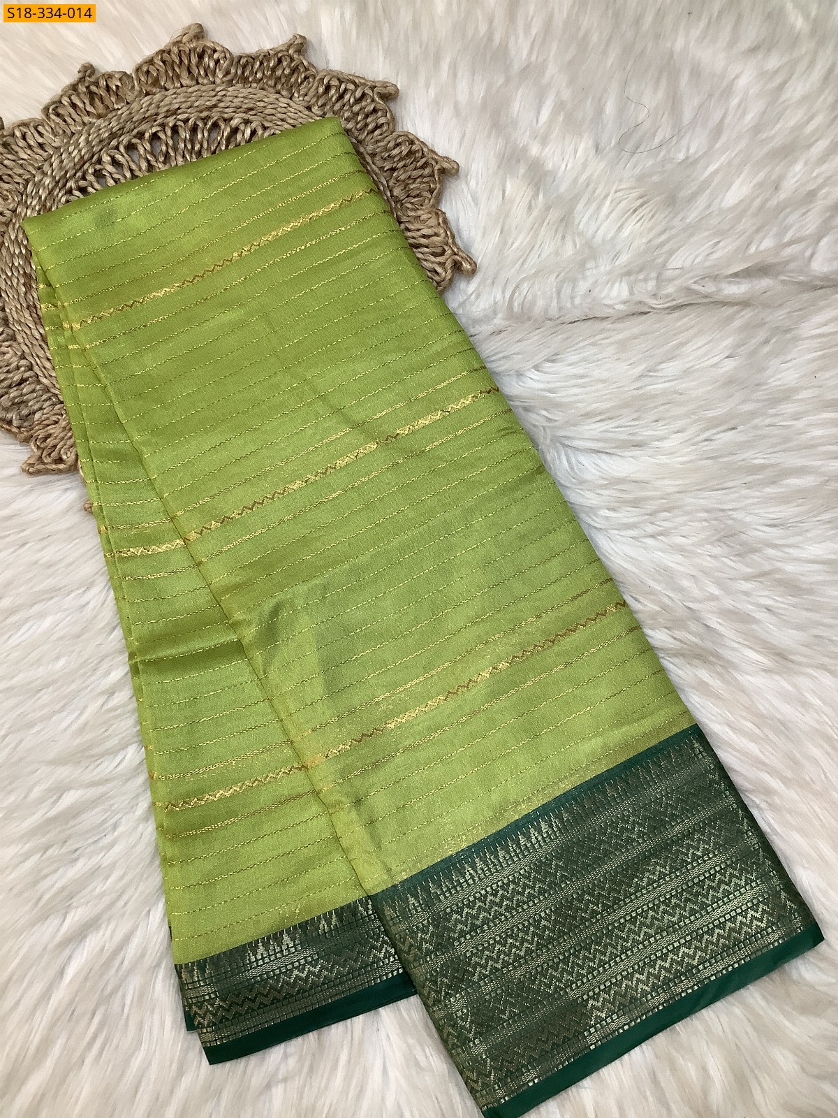 Green Fancy mysore warm silk saree