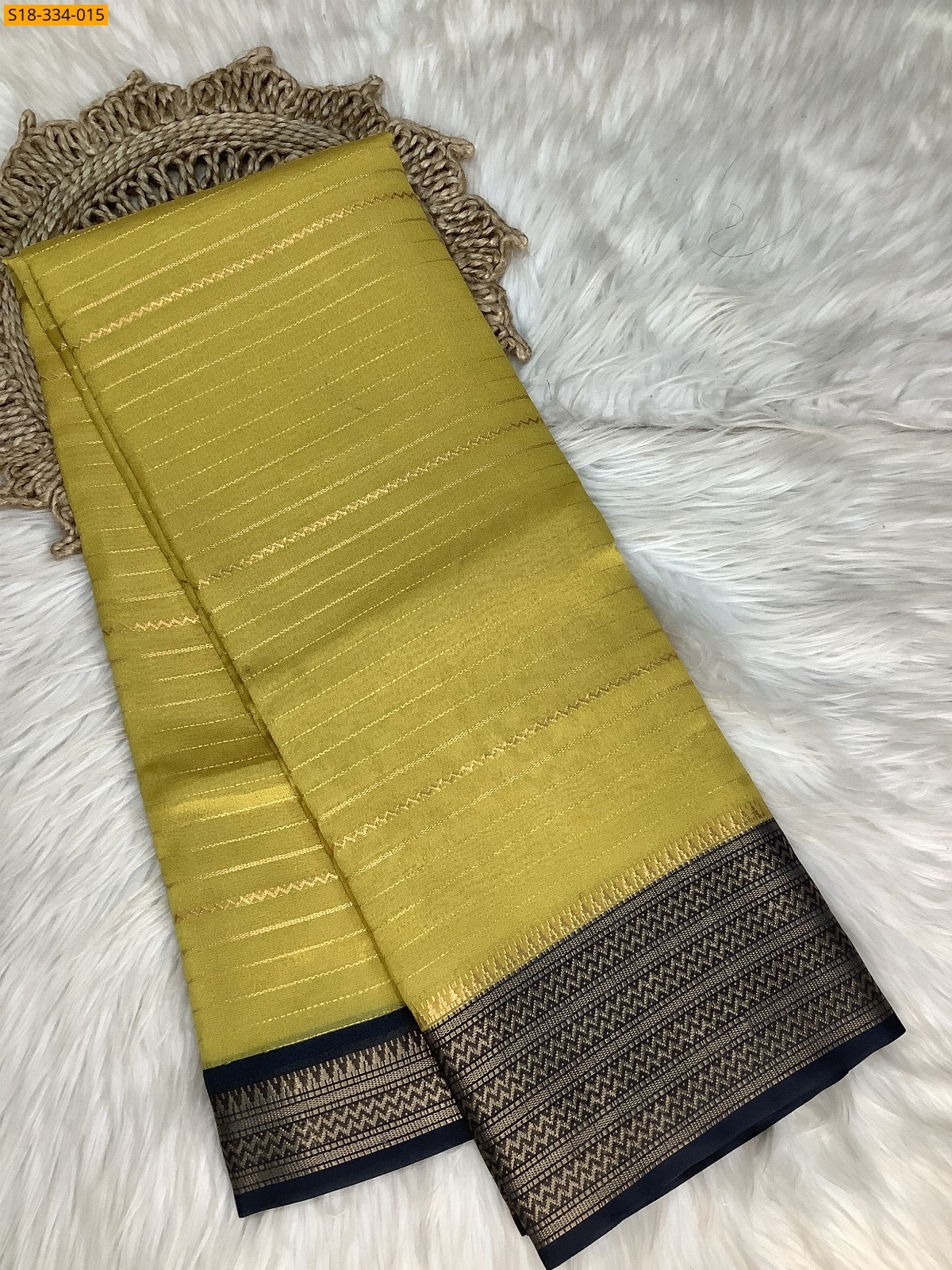 Yellow Fancy mysore warm silk saree