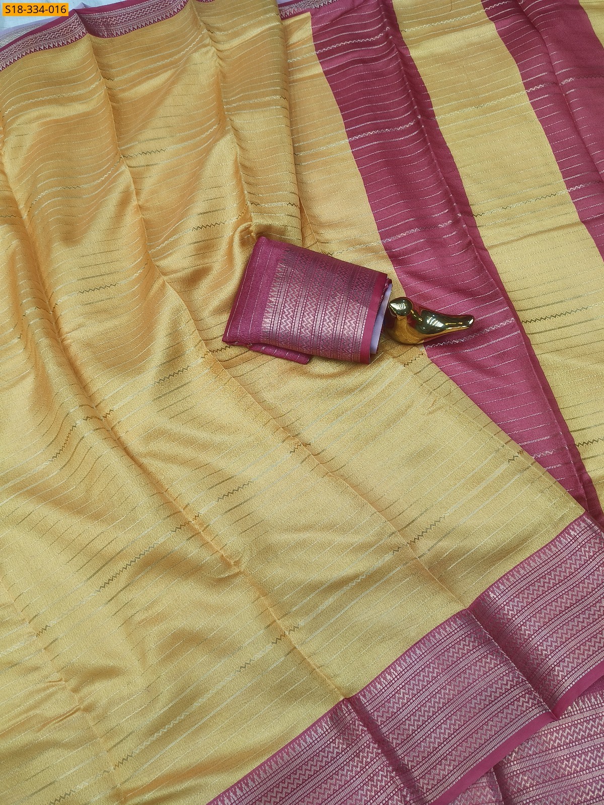 Yellow Fancy mysore silk saree
