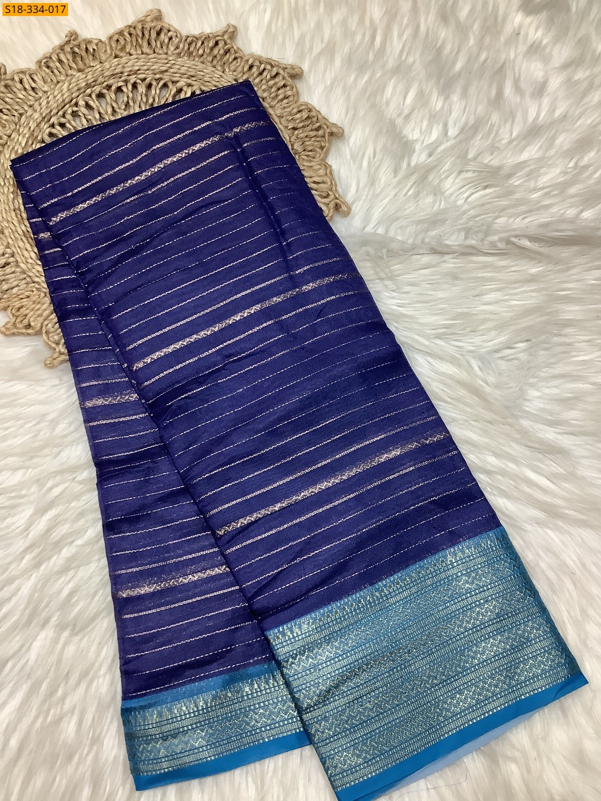 Navy Blue Fancy mysore warm silk saree