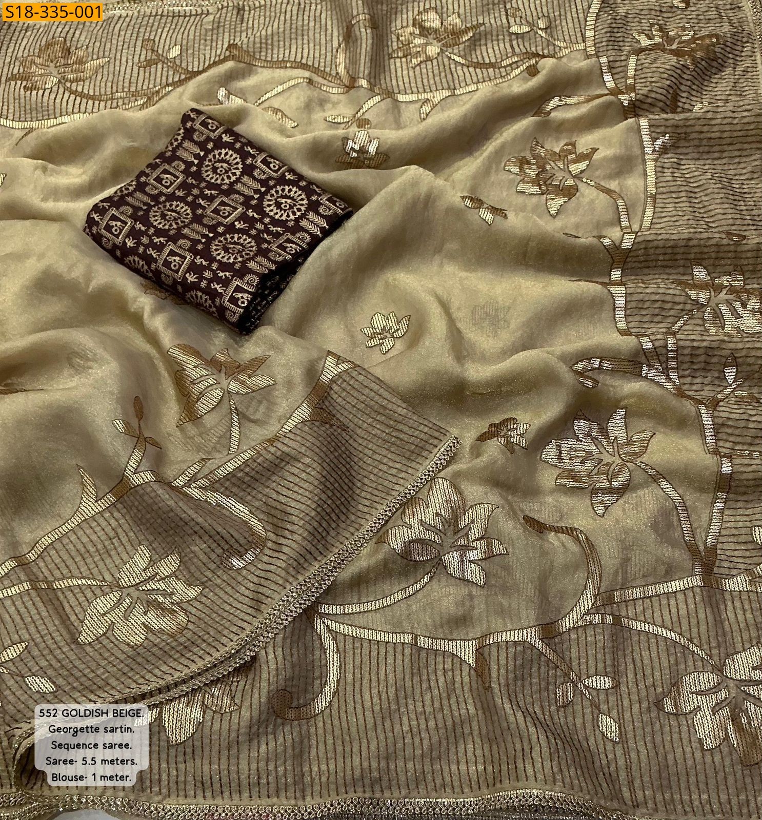 Half white Banarasi silk saree