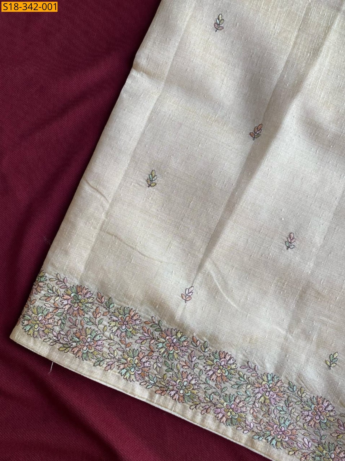 Half hite Fancy tussar handloom sarees 