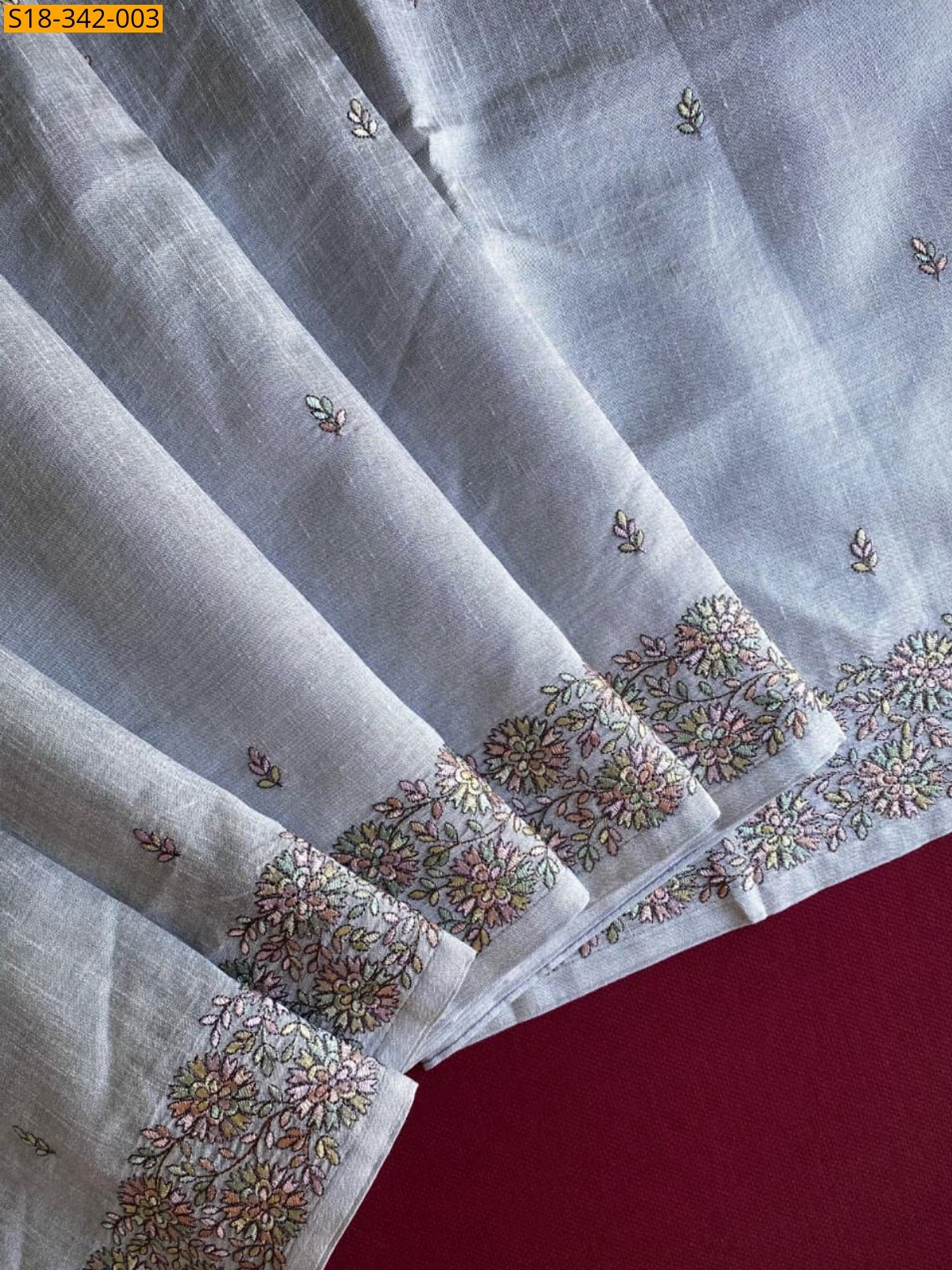 Lite sky blue Fancy tussar handloom sarees 