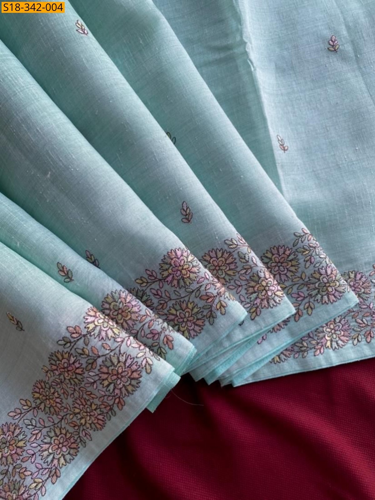 Sky blue Fancy tussar handloom sarees 