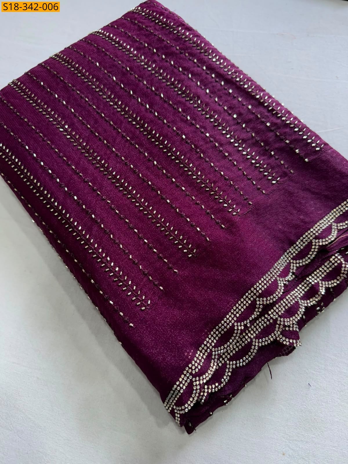 Wine Fancy Star Georgette Saree