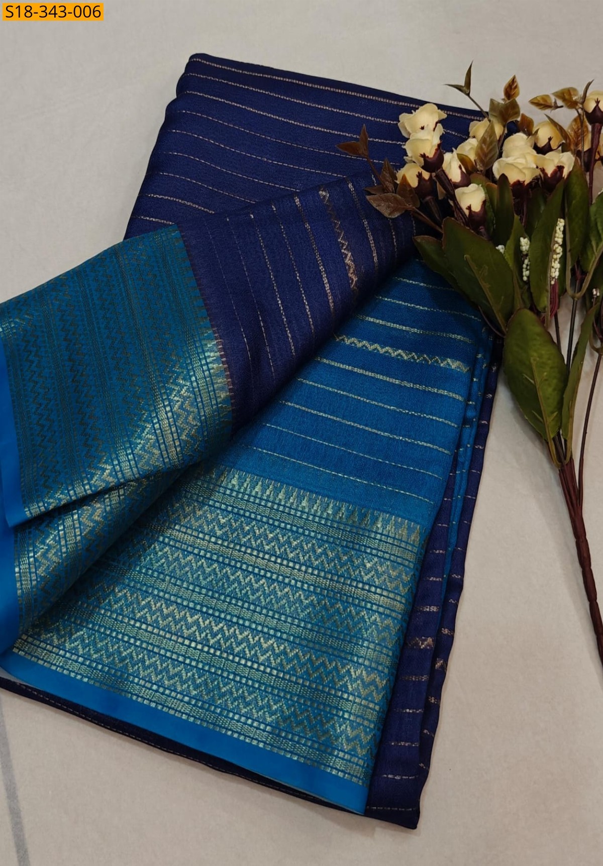 Blue Fancy Mysore warm silk sarees 