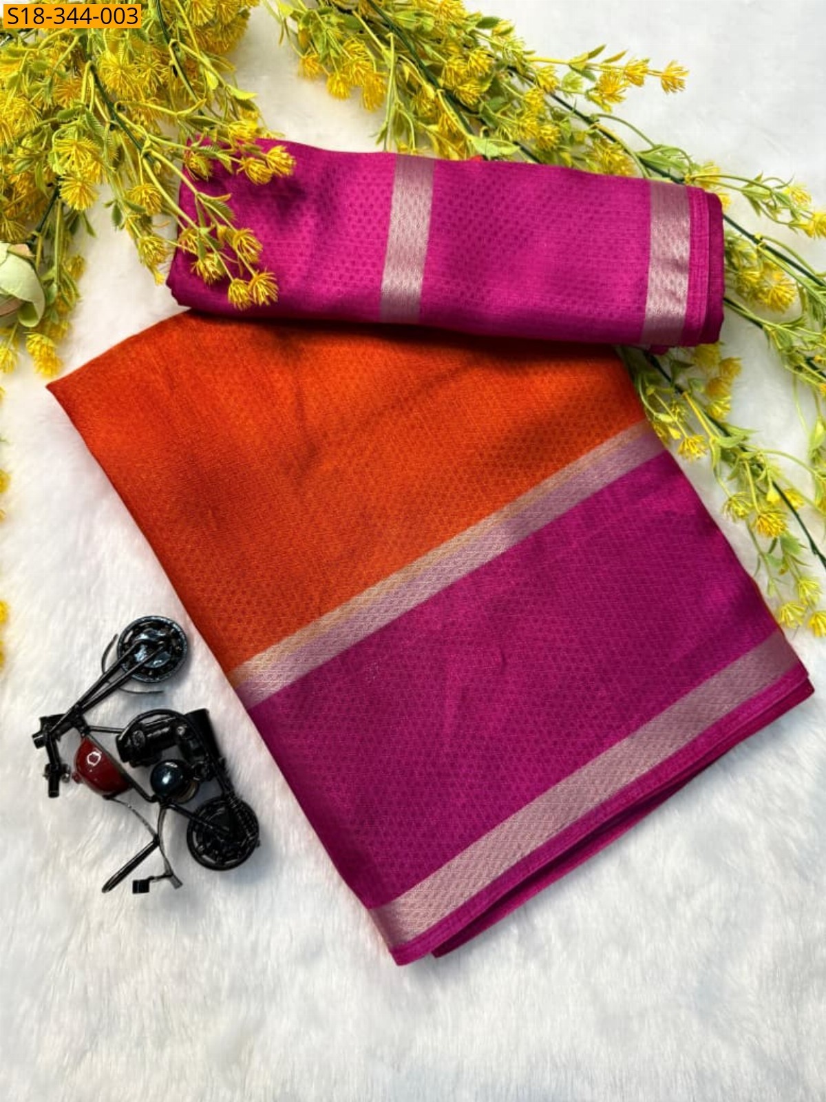 Orange Fancy warm silk sarees 