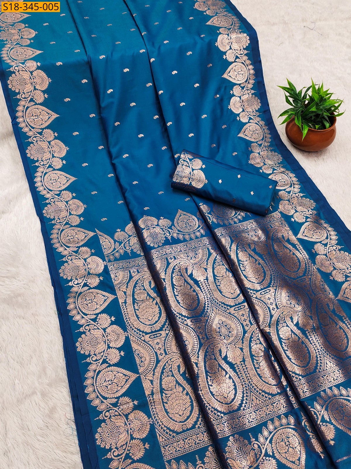 Blue Fancy banarasi soft silk sarees