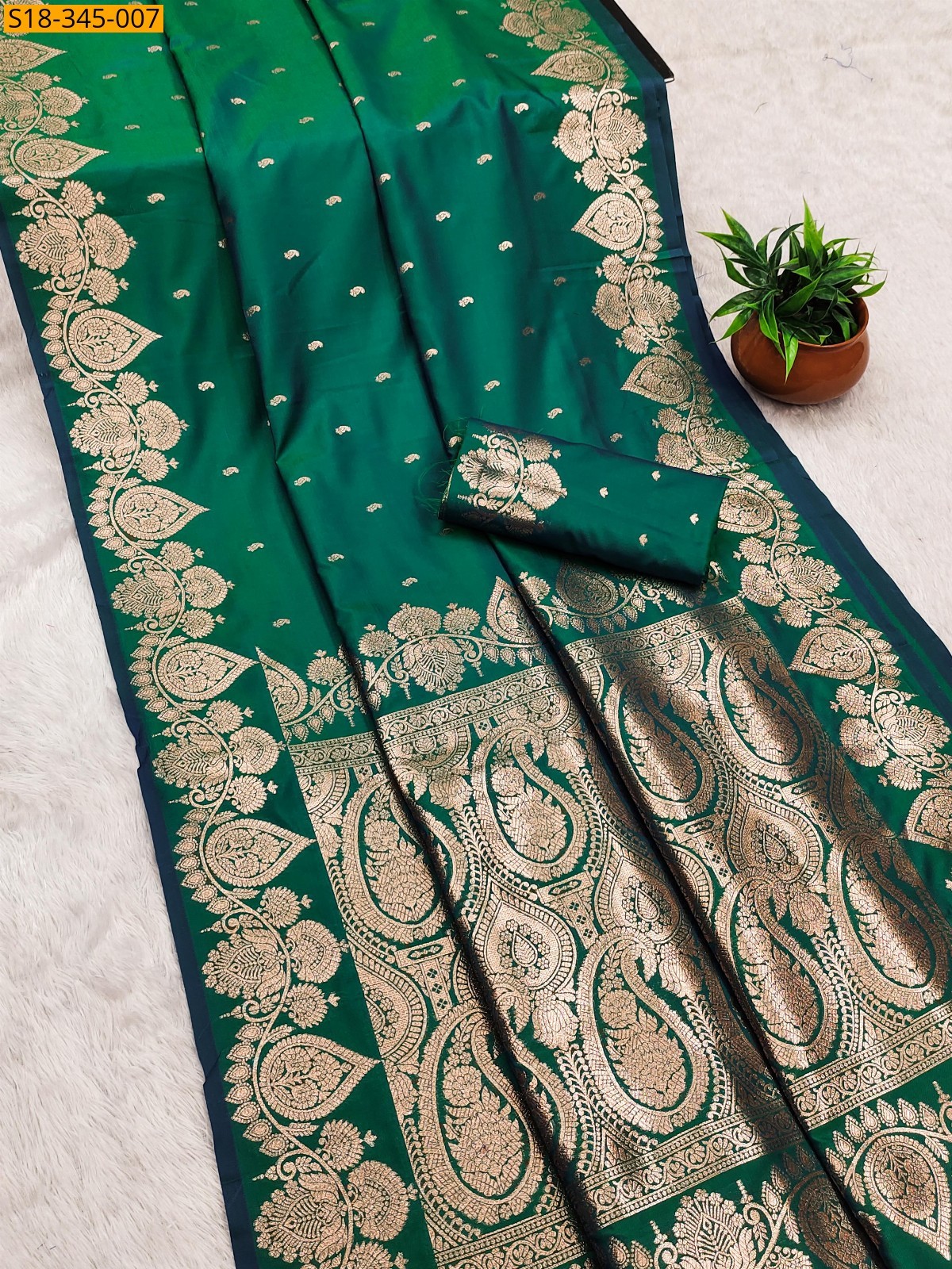 Green Fancy banarasi soft silk sarees