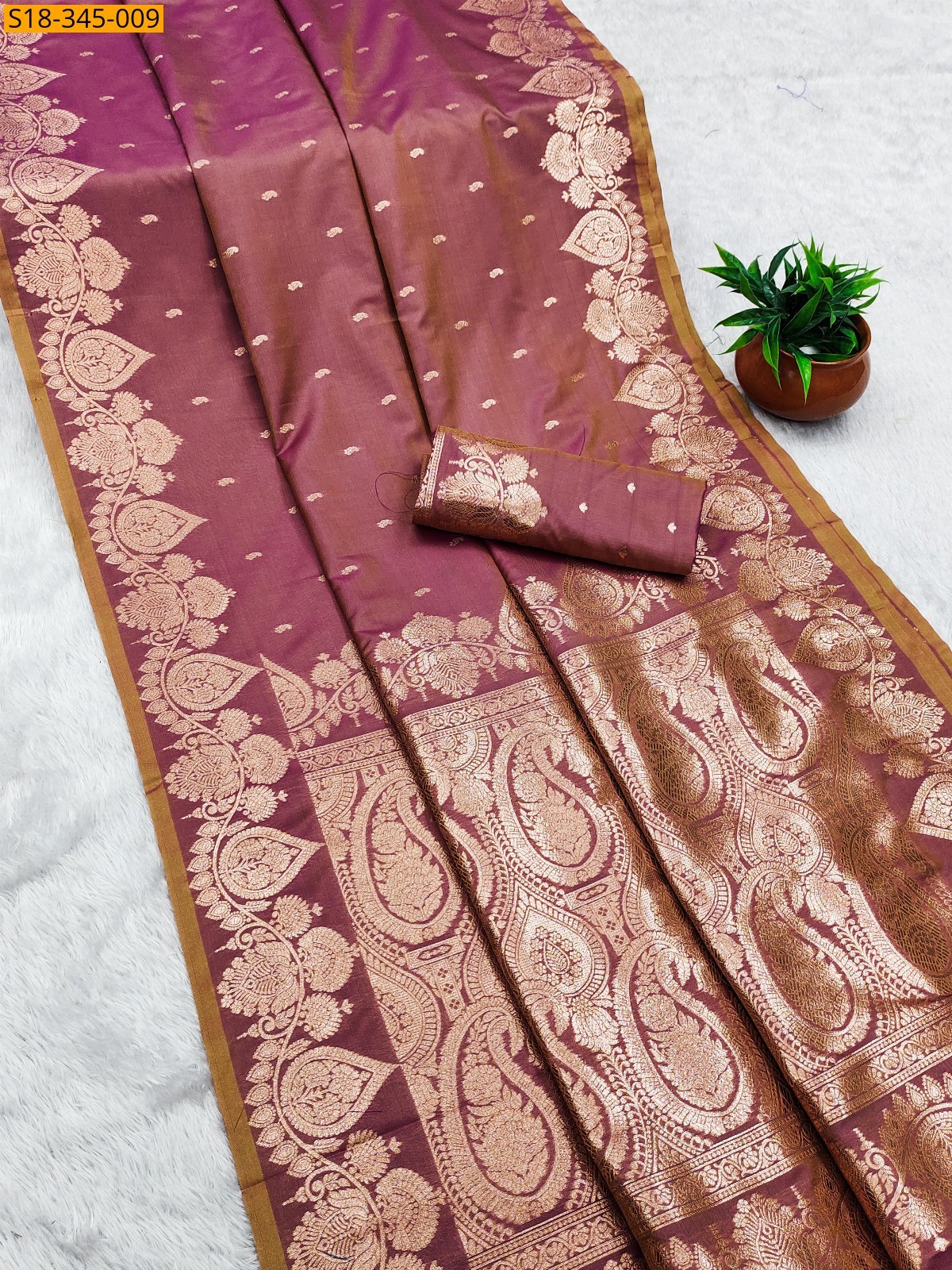 Brown Fancy banarasi soft silk sarees