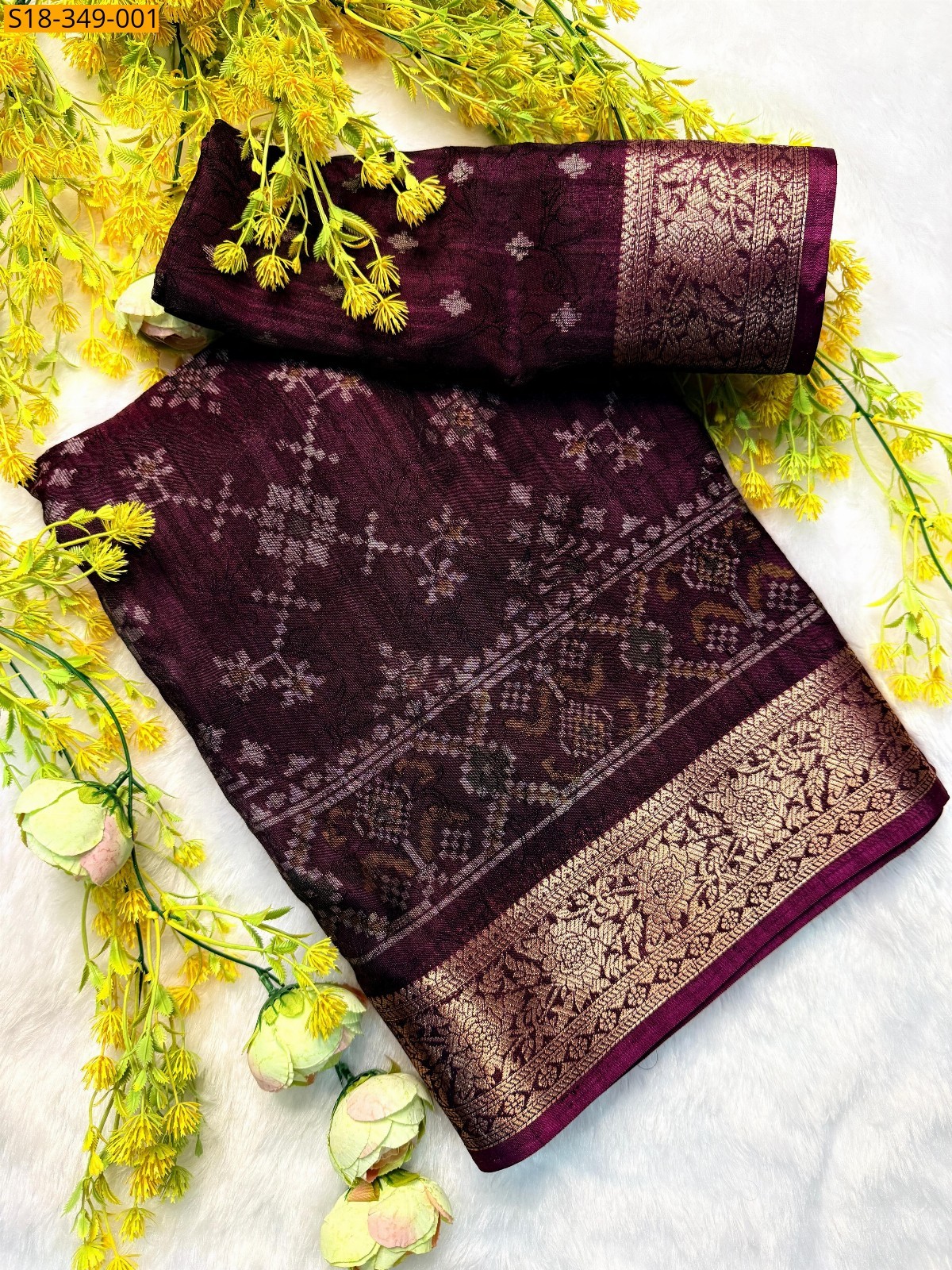Maroon Fancy dola silk saree