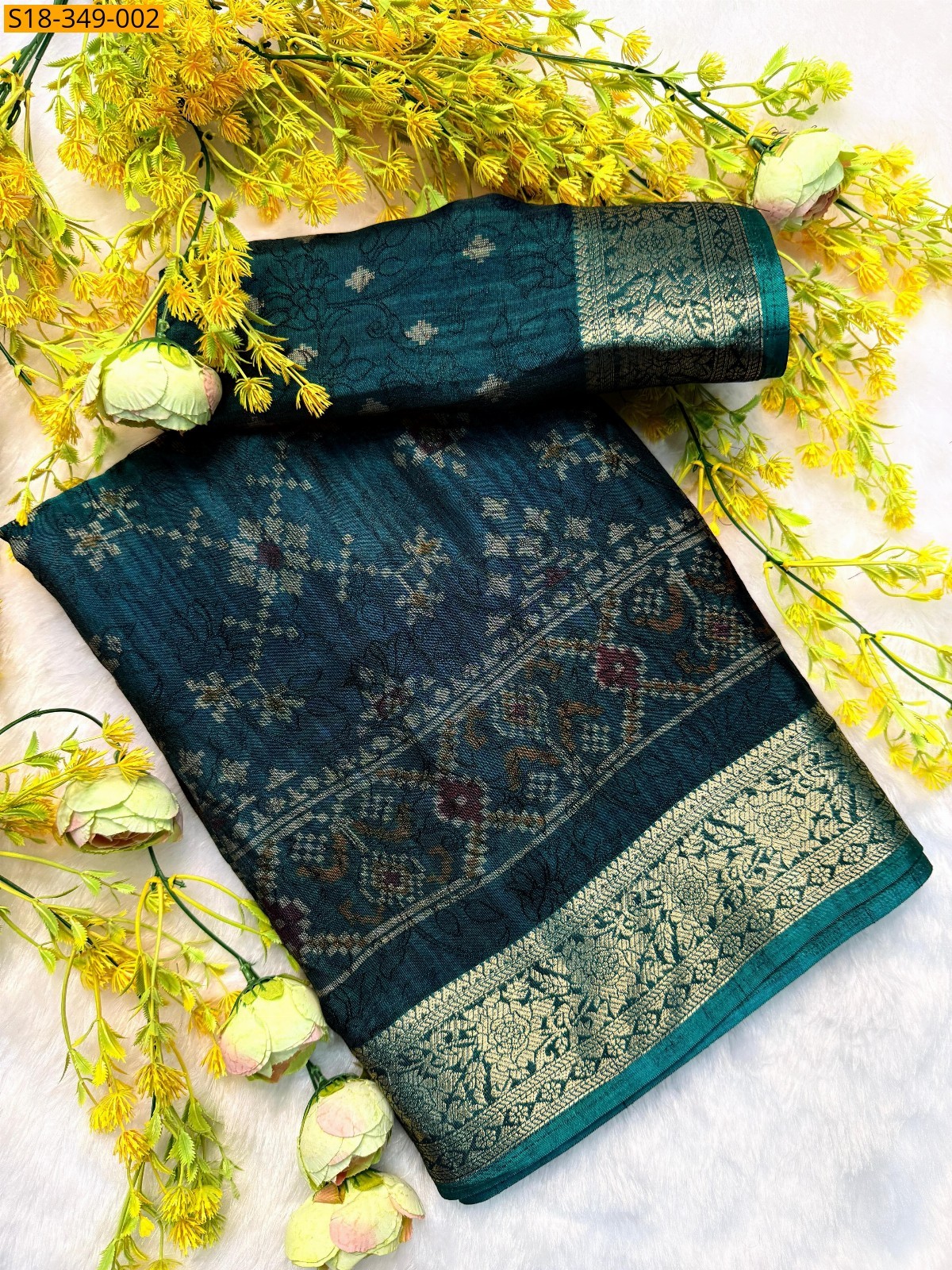 Green Fancy dola silk saree