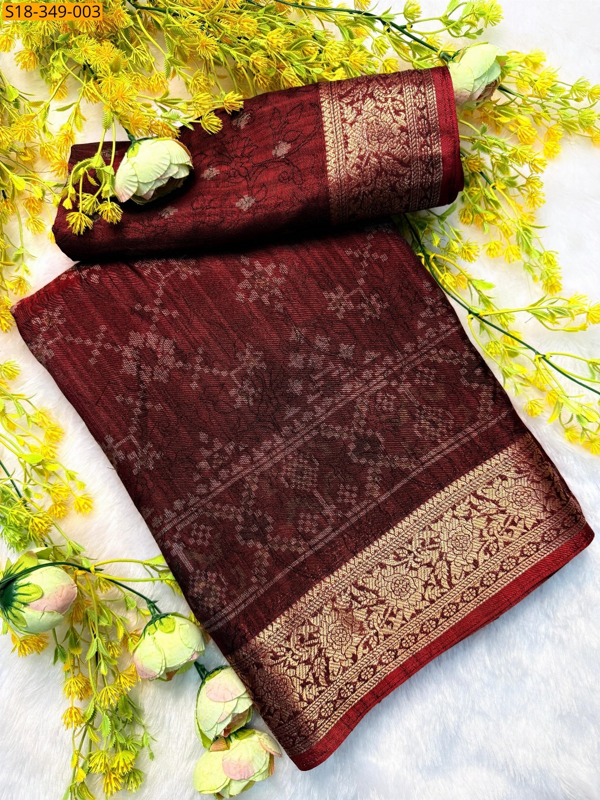 Brown Fancy dola silk saree