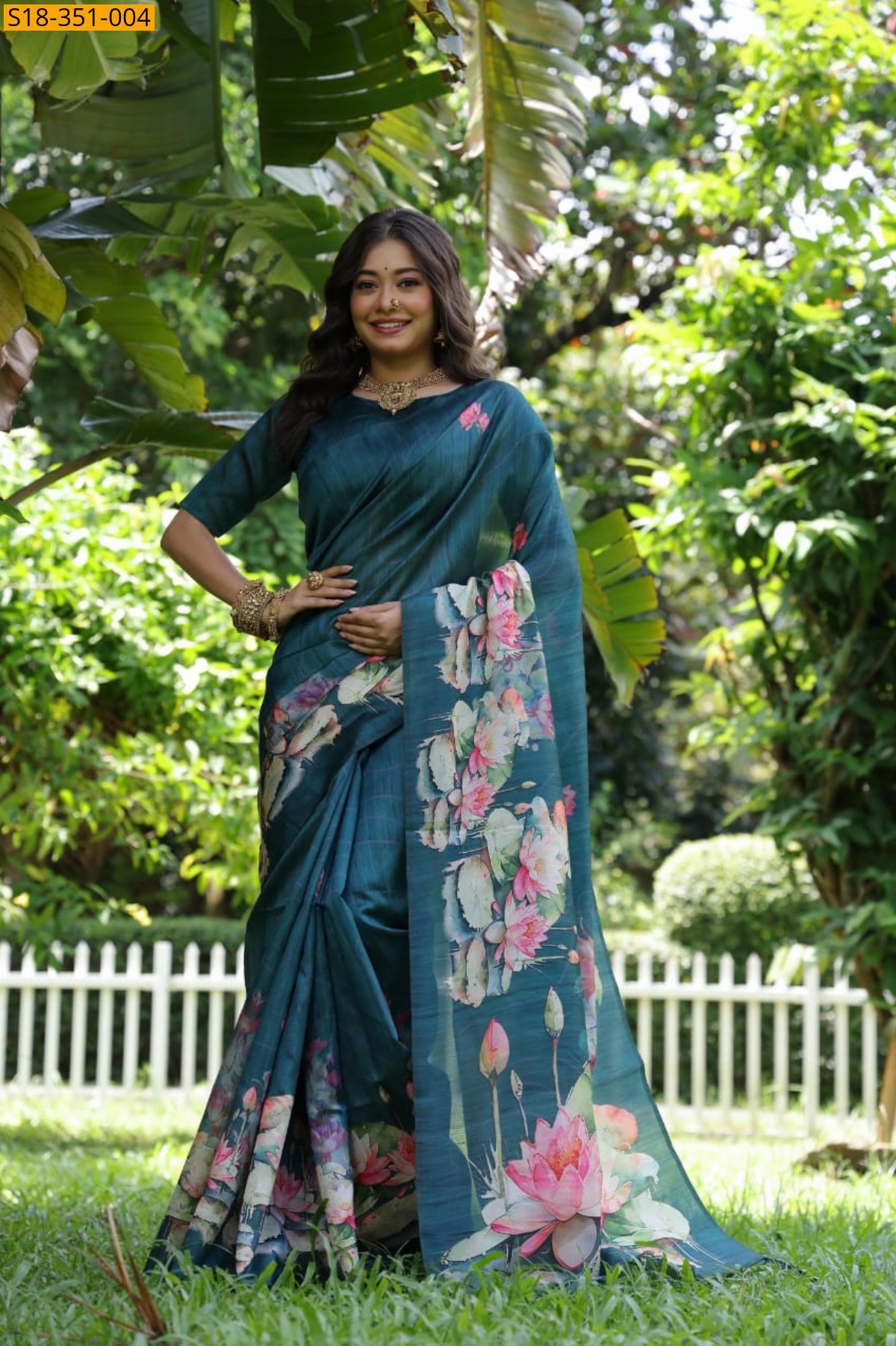 Peacock Green Fancy Tussar Silk saree