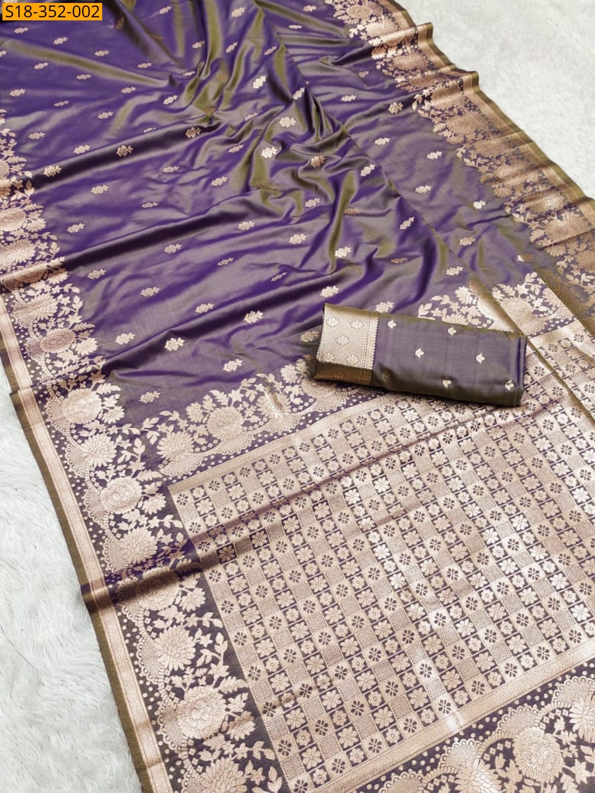 Purple Fancy Banarasi Silk Saree