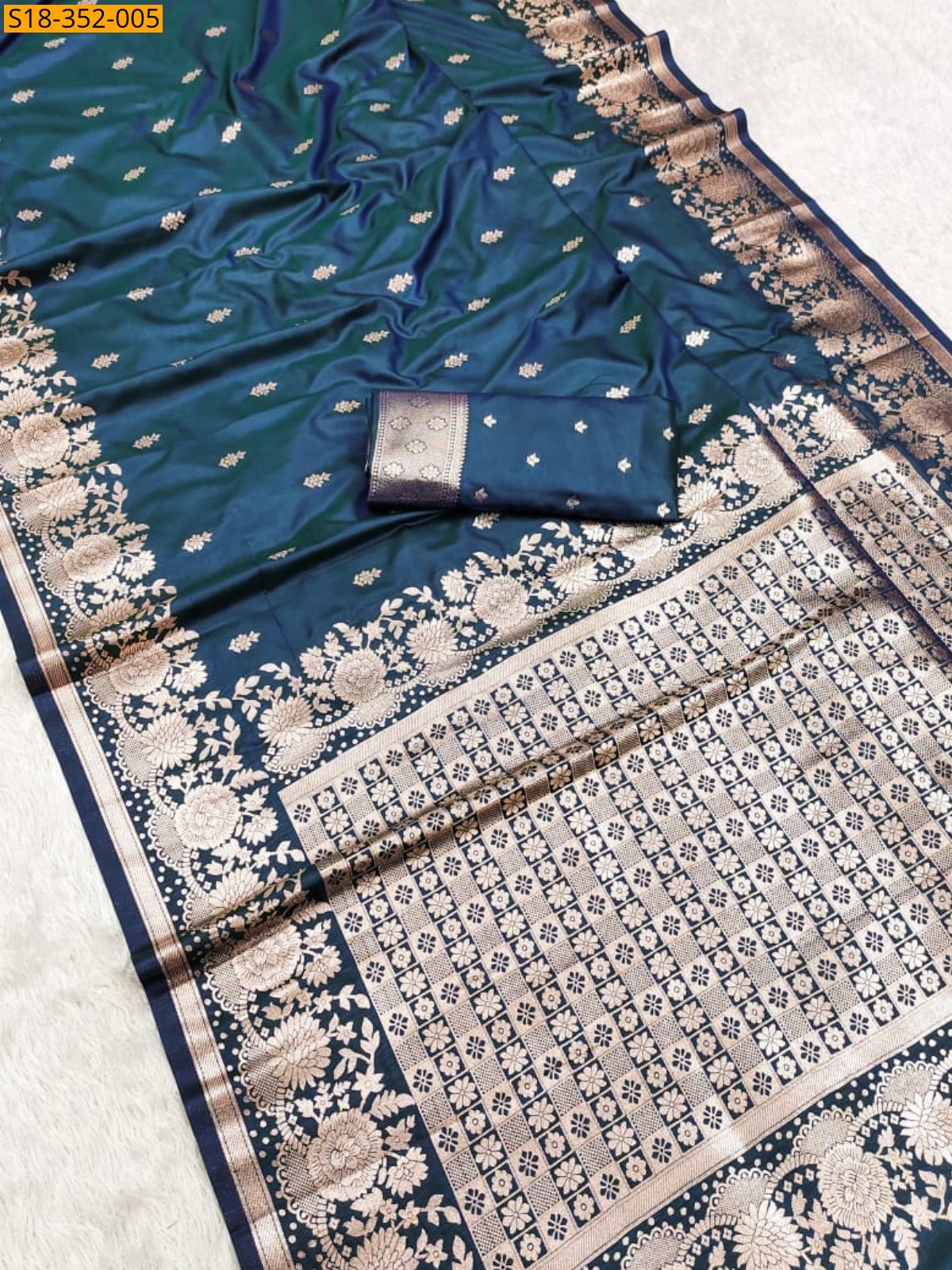 Blue Fancy Banarasi Silk Saree