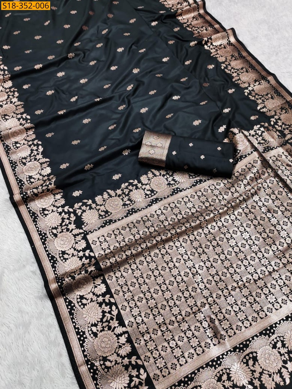 Black Fancy Banarasi Silk Saree
