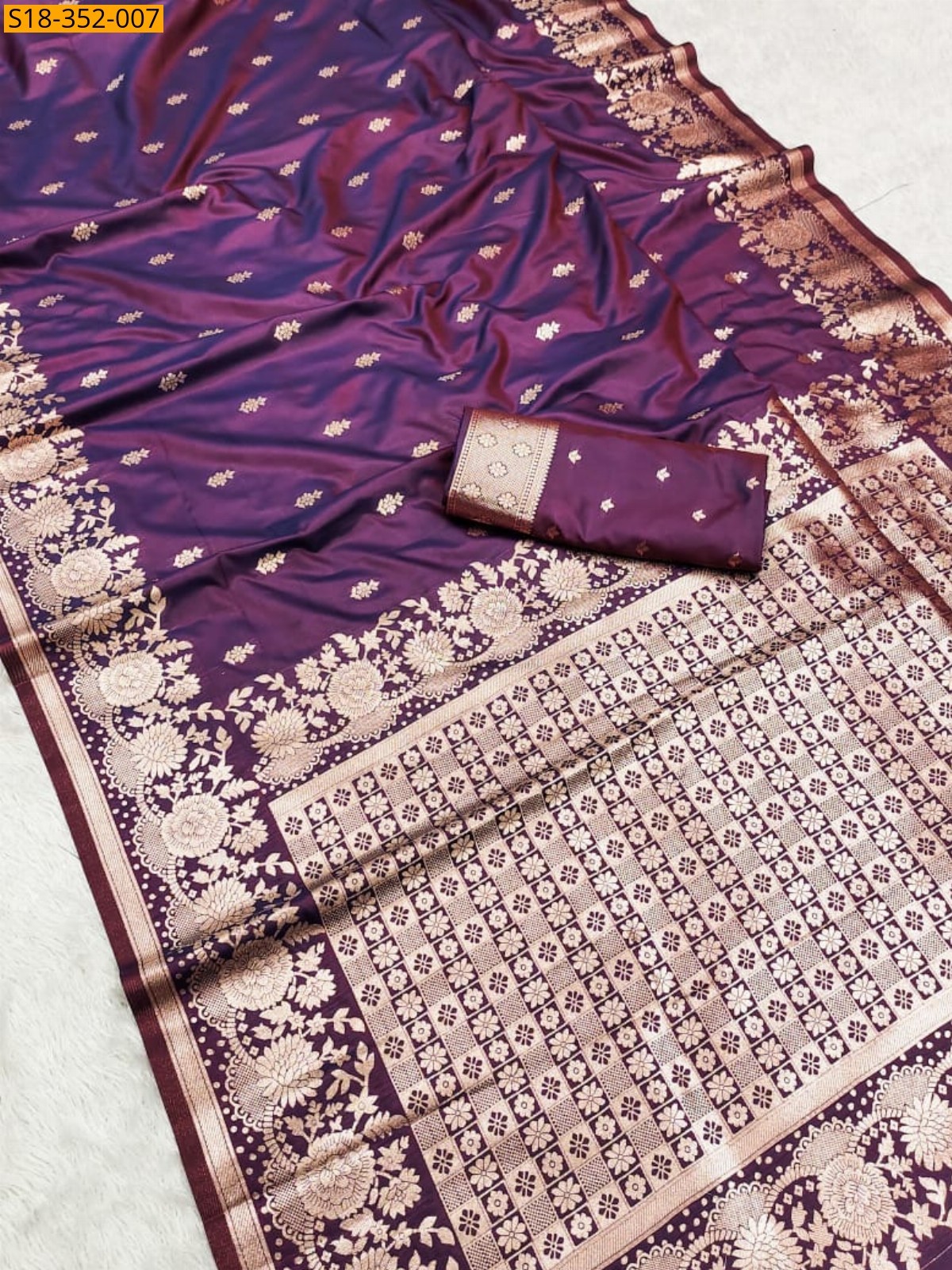 Brown Fancy Banarasi Silk Saree