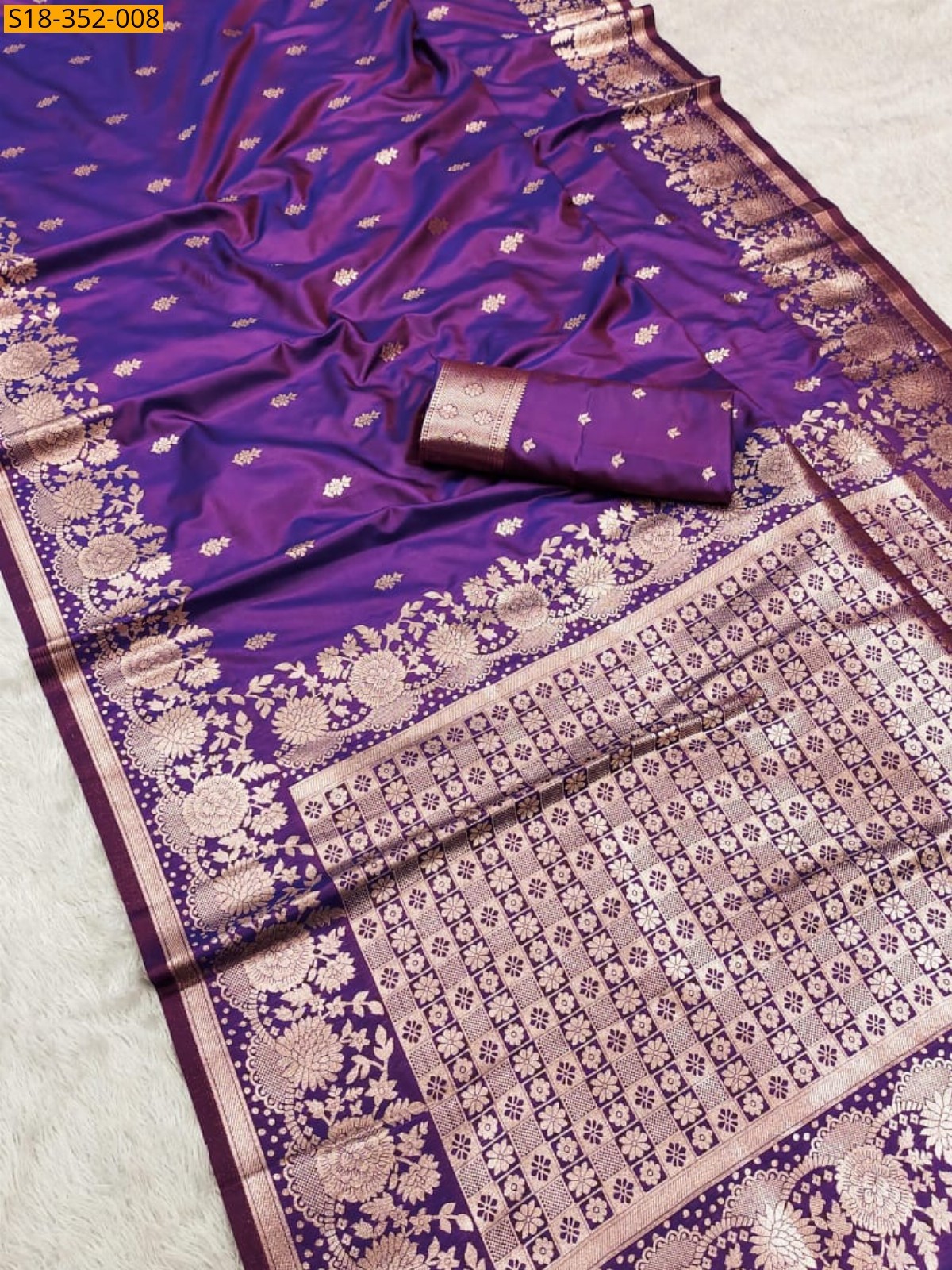 Violet Fancy Banarasi Silk Saree