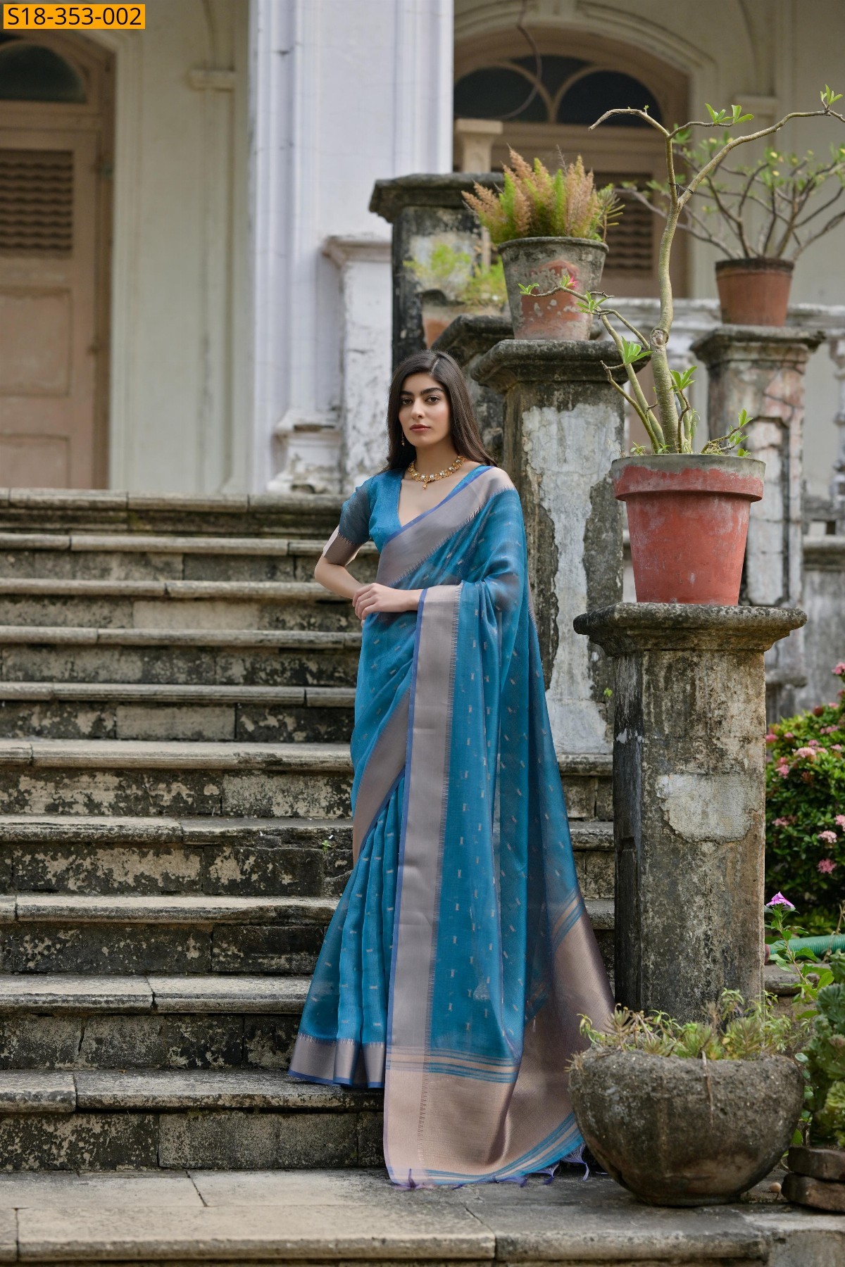 Blue Fancy Kalyani Silk Saree