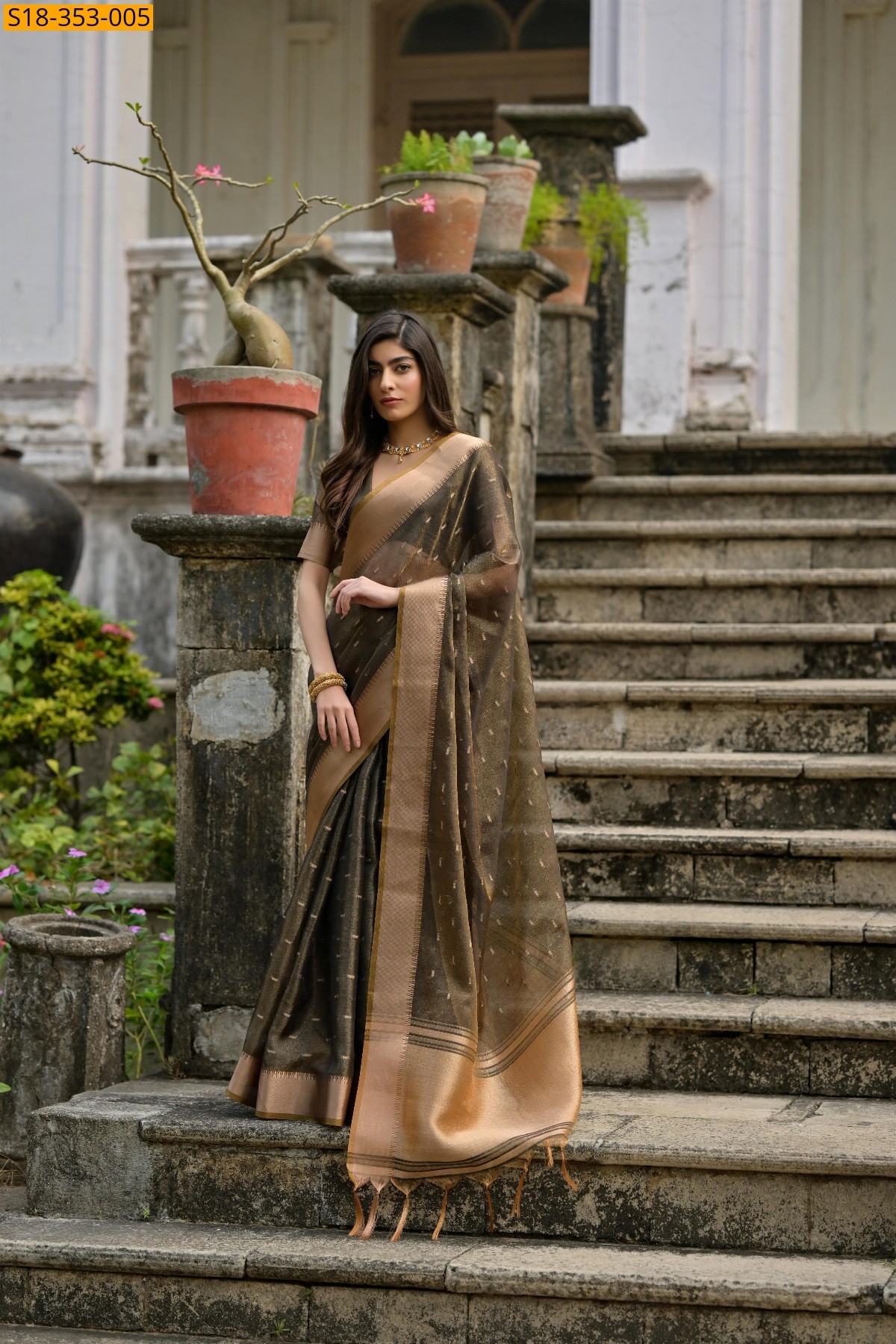 Brown Fancy Kalyani Silk Saree