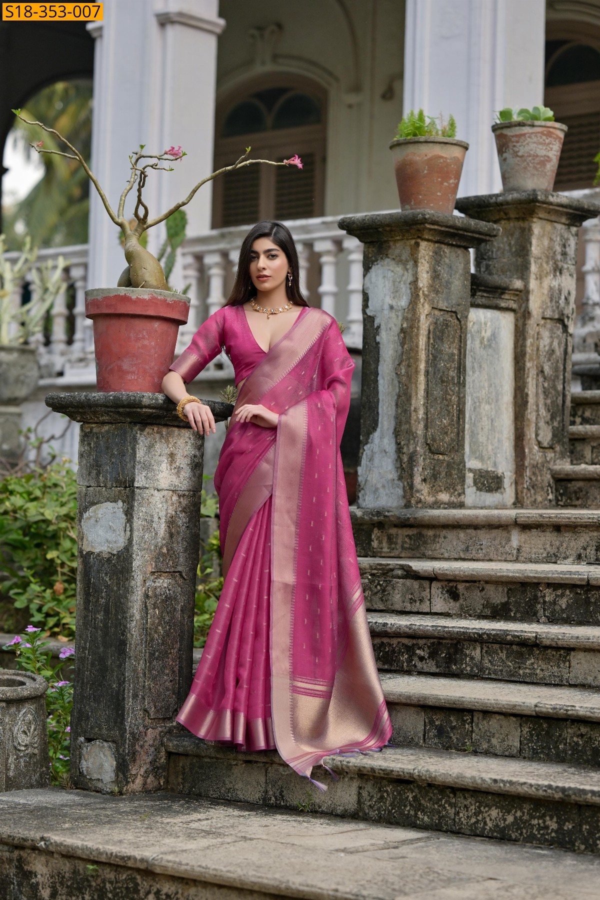 Pink Fancy Kalyani Silk Saree